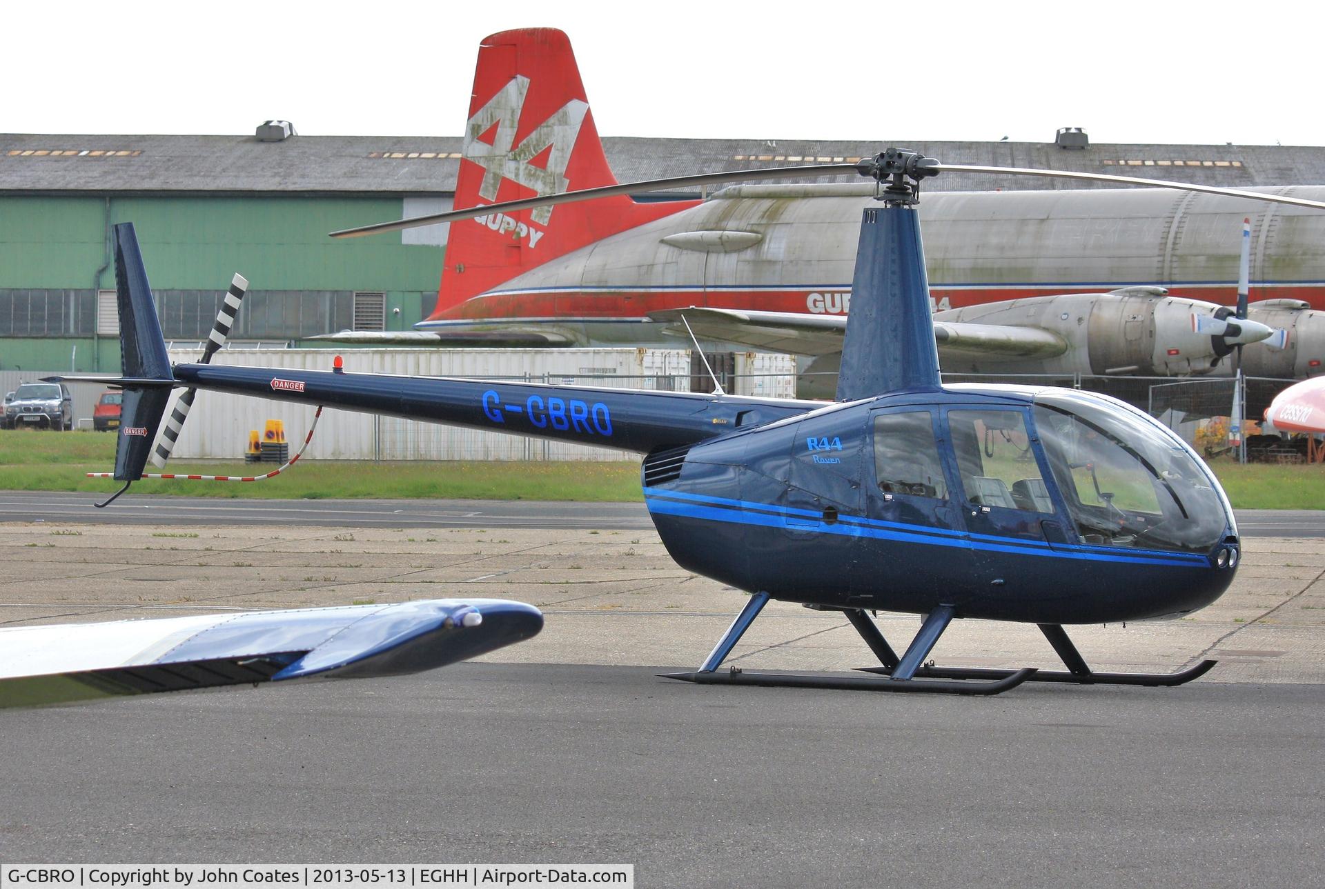 G-CBRO, 2002 Robinson R44 Raven C/N 1221, Visitor at BHL