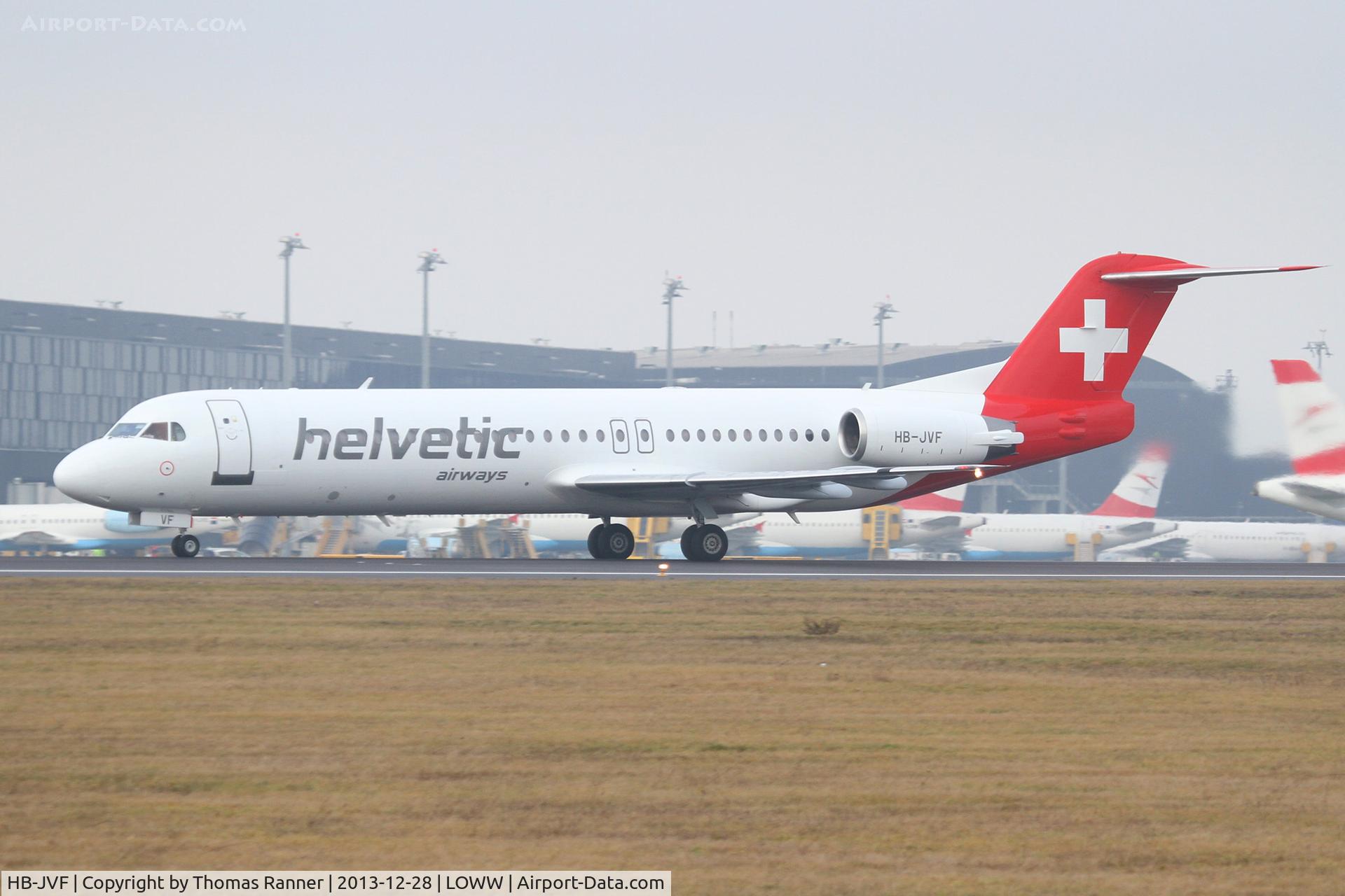 HB-JVF, 1993 Fokker 100 (F-28-0100) C/N 11466, Helvetic Airways Fokker 100