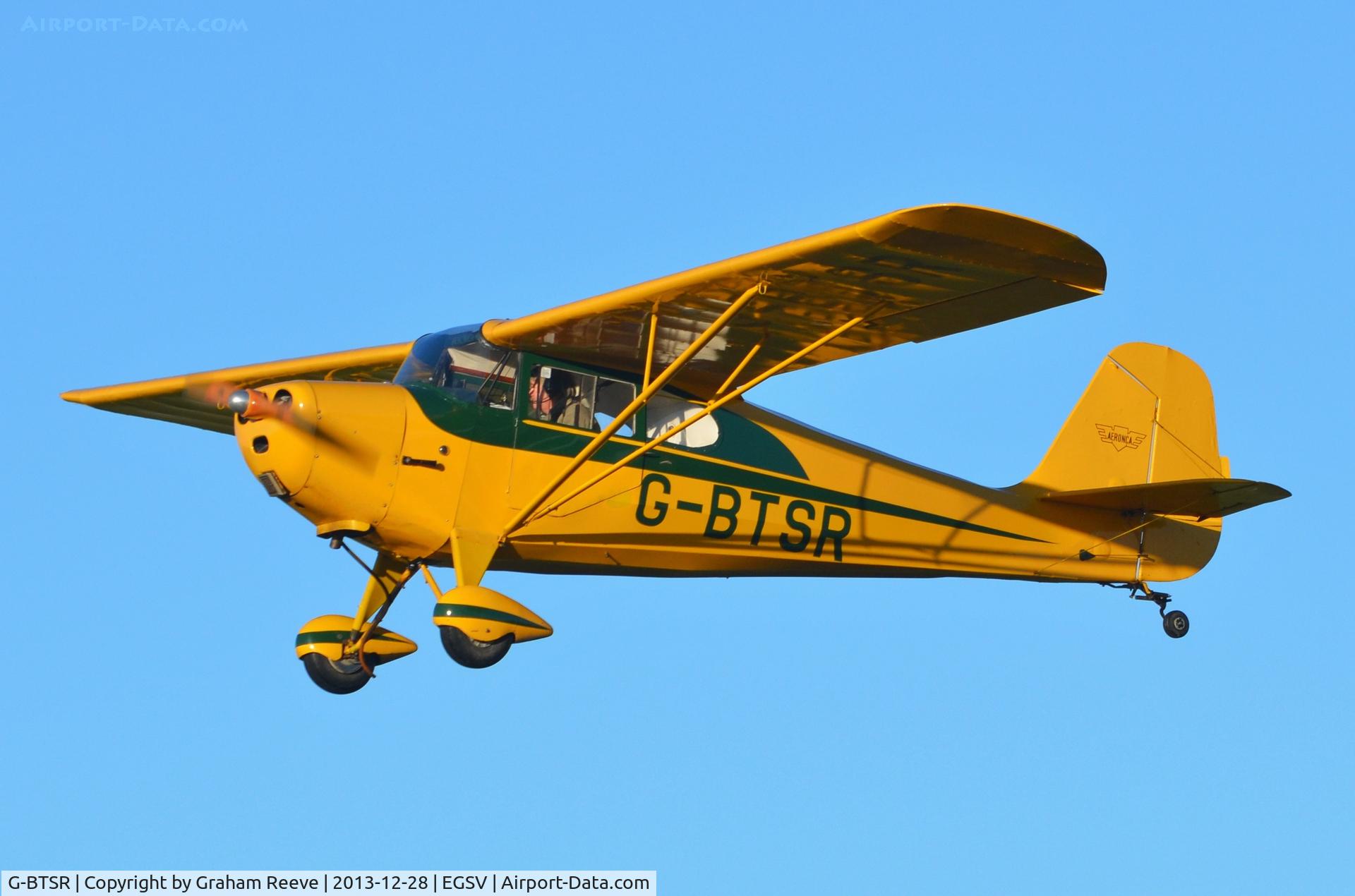 G-BTSR, 1946 Aeronca 11AC Chief C/N 11AC-785, Just airbourne.