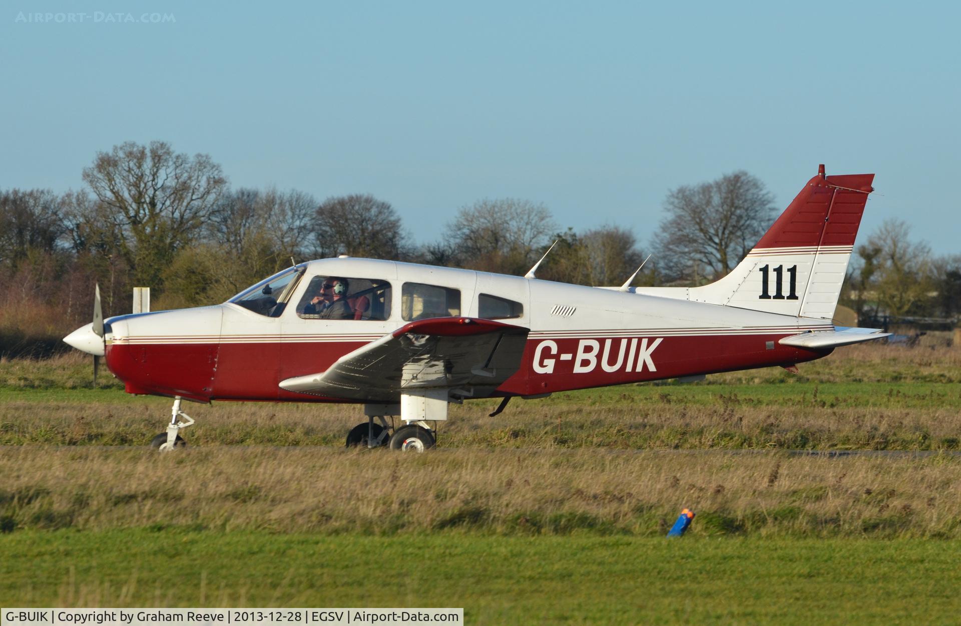 G-BUIK, 1979 Piper PA-28-161 Cherokee Warrior II C/N 28-7916469, Just landed.