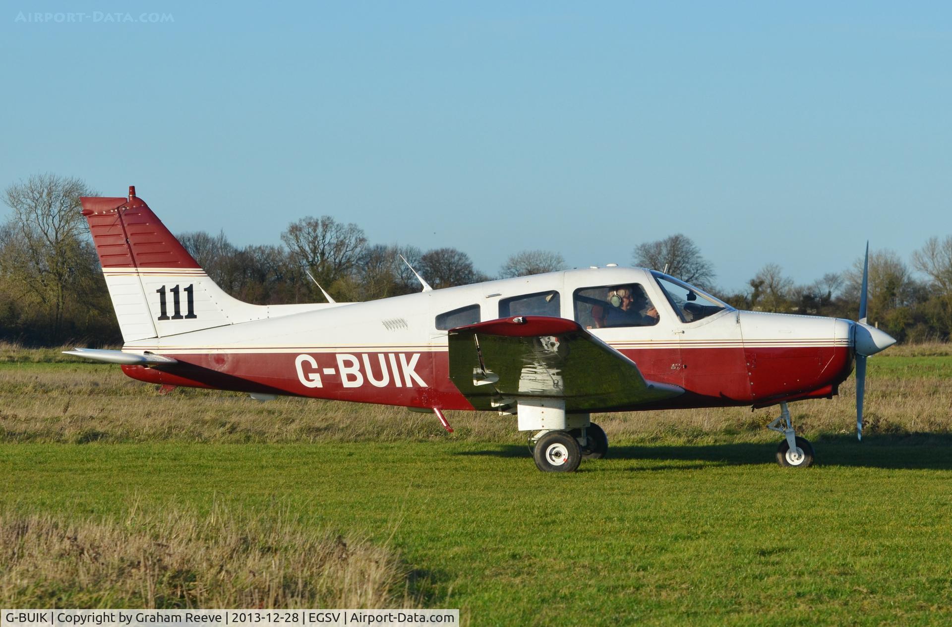 G-BUIK, 1979 Piper PA-28-161 Cherokee Warrior II C/N 28-7916469, Just landed.