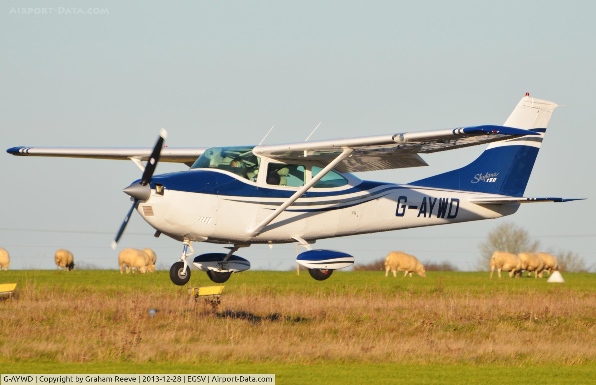 G-AYWD, 1971 Cessna 182N Skylane C/N 182-60468, About to touch down.