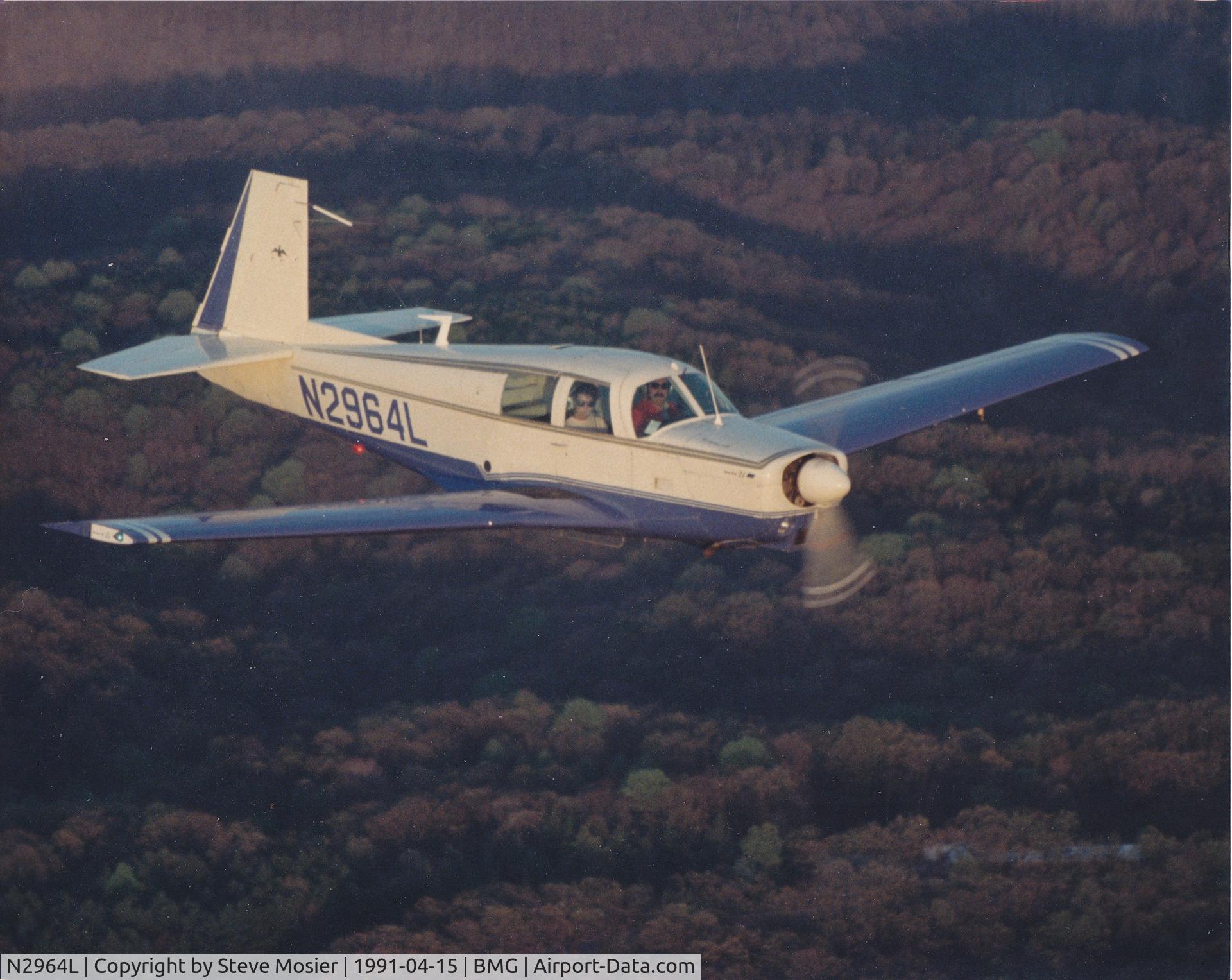 N2964L, 1967 Mooney M20C Ranger C/N 670098, Taken over Hoosier National Forest near Lake Monroe.