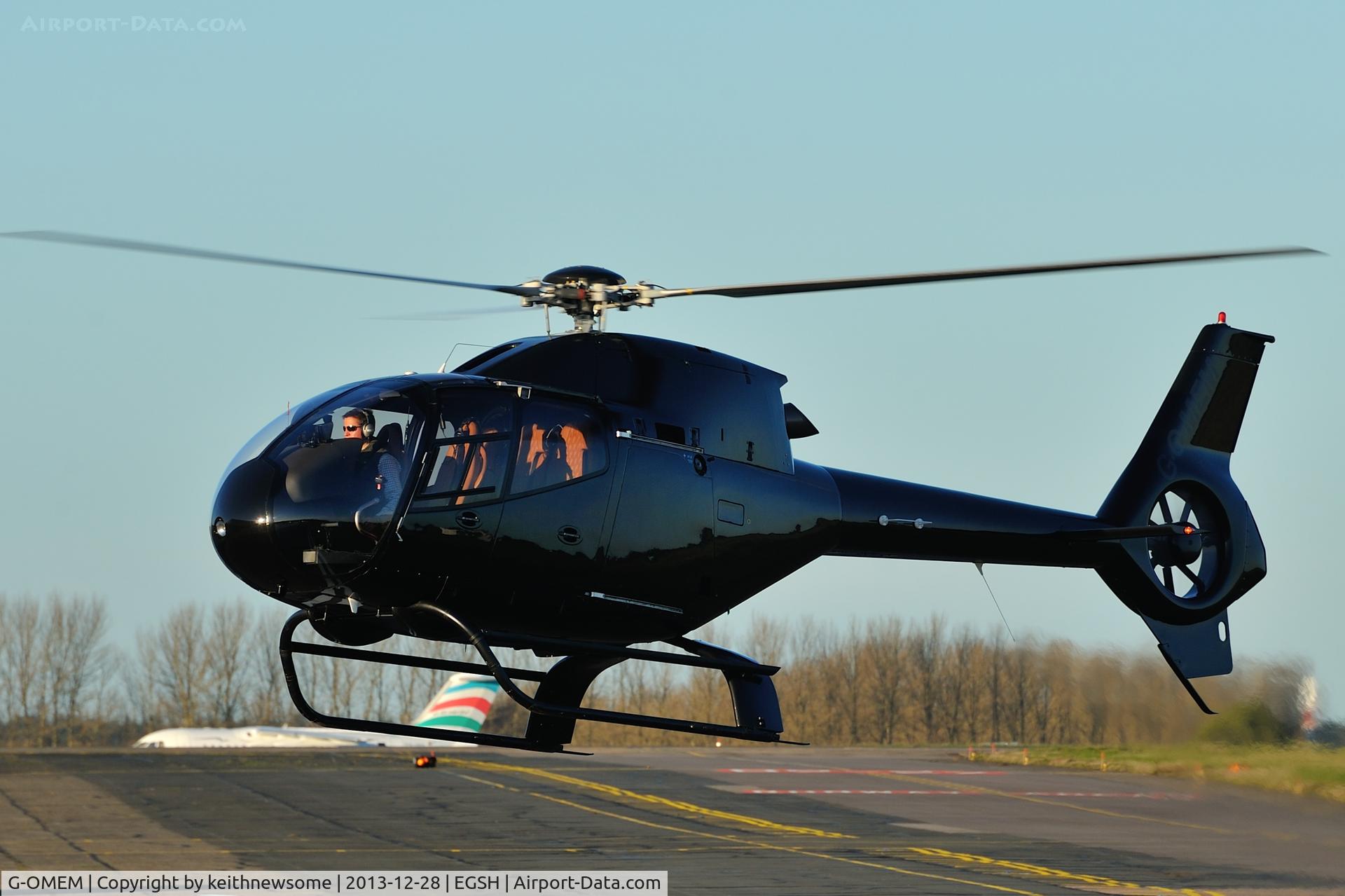 G-OMEM, 1998 Eurocopter EC-120B Colibri C/N 1006, Landing from taxiway delta !