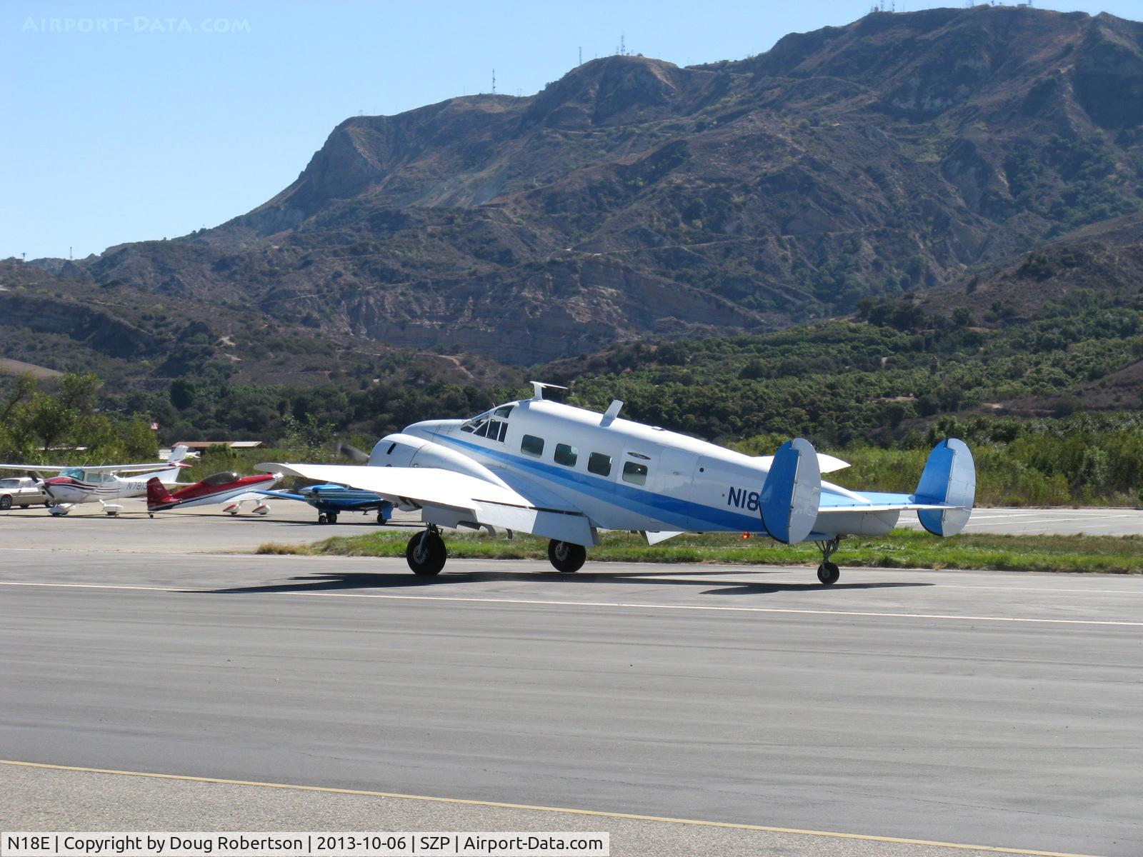 N18E, 1958 Beech E18S C/N BA-383, 1958 Beech SUPER E18S, two P&W R-985 Wasp Jr. radials 450 Hp each, landing roll Rwy 04