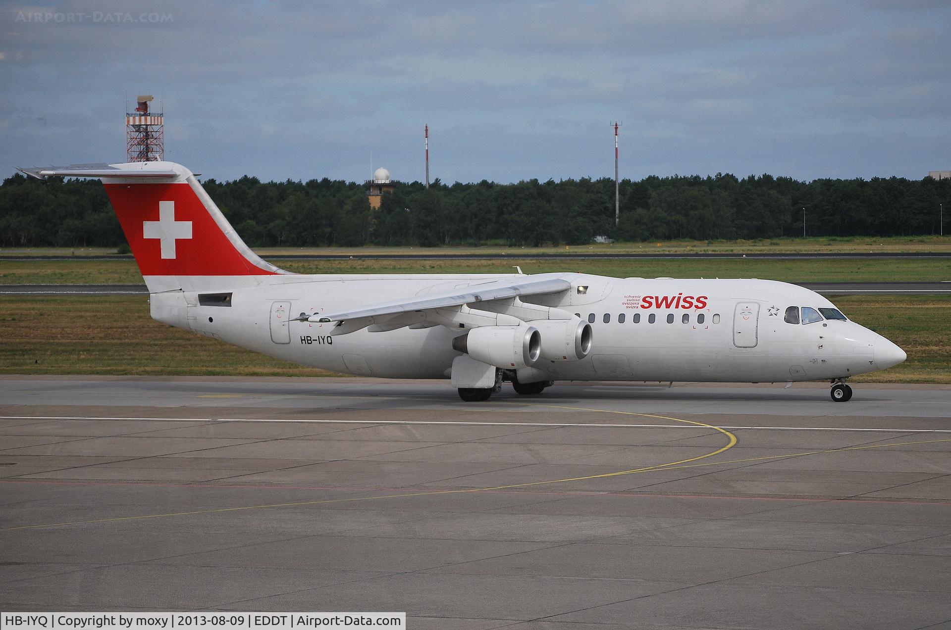 HB-IYQ, 2001 British Aerospace Avro 146-RJ100 C/N E3384, BAe Avro 146-RJ100 at Berlin Tegel.