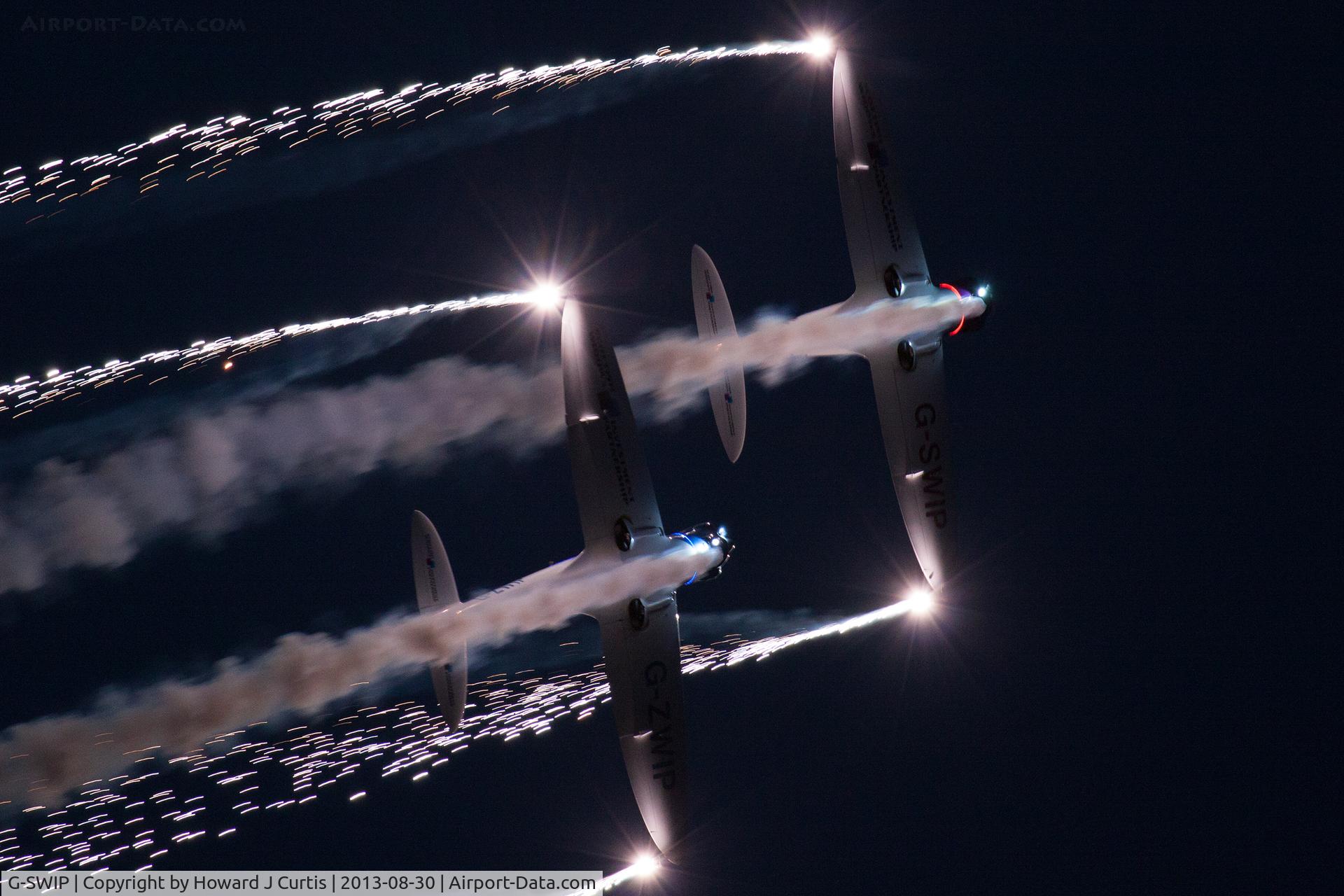G-SWIP, 2008 Silence Twister C/N PFA 329-14700, Performing at the 'Night Air Display' at the Bournemouth Air Festival 2013 with G-ZWIP. Location: Bournemouth sea front.