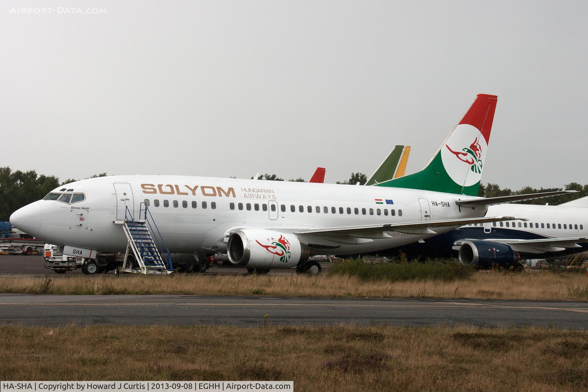HA-SHA, 1992 Boeing 737-505 C/N 24648, Solyom Hungarian Airways colours.