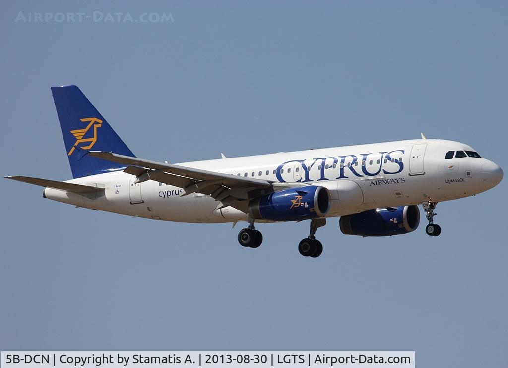 5B-DCN, 2005 Airbus A319-132 C/N 2383, Landing on rwy 34