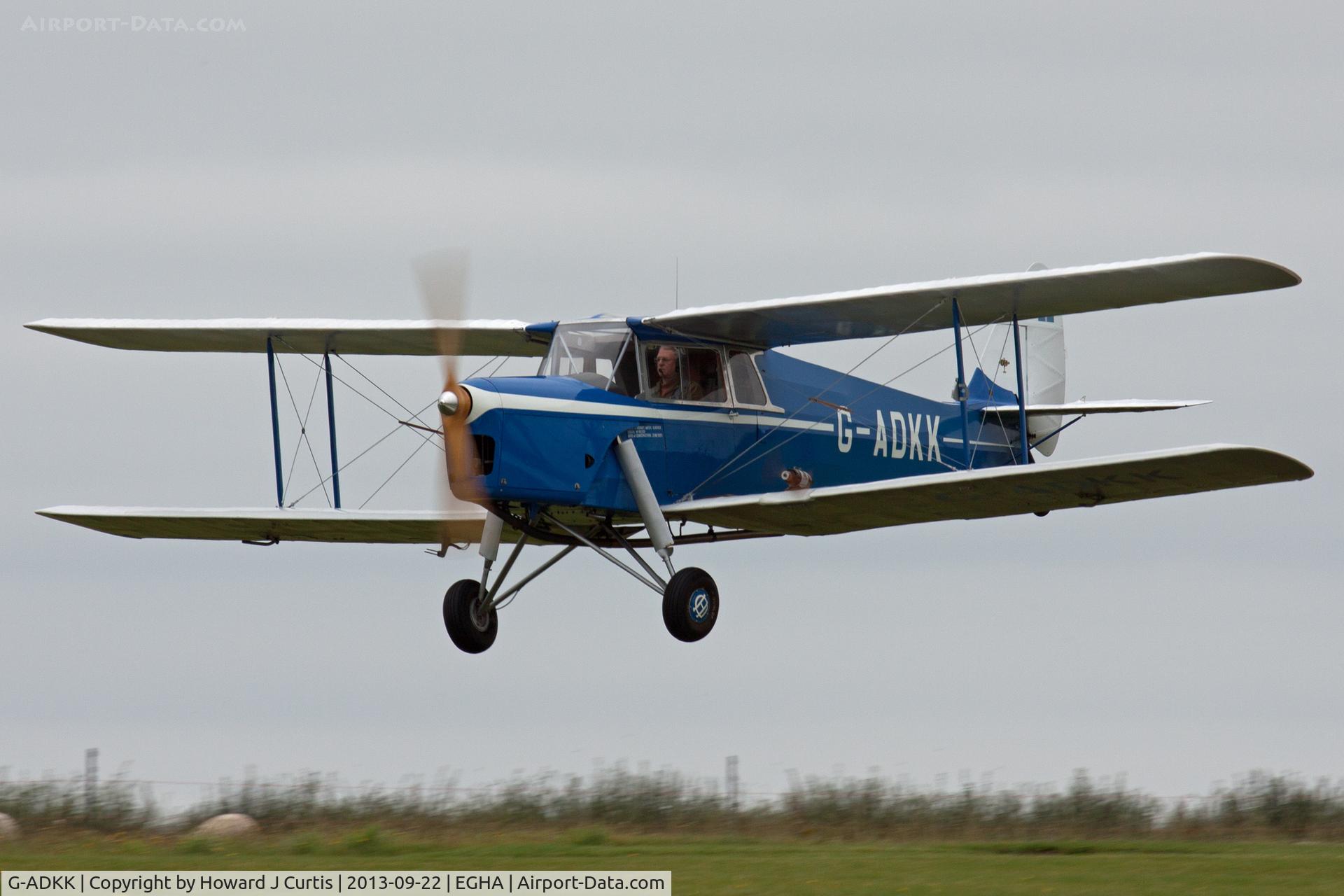G-ADKK, 1935 De Havilland DH.87B Hornet Moth C/N 8033, Resident here, coming in to land.
