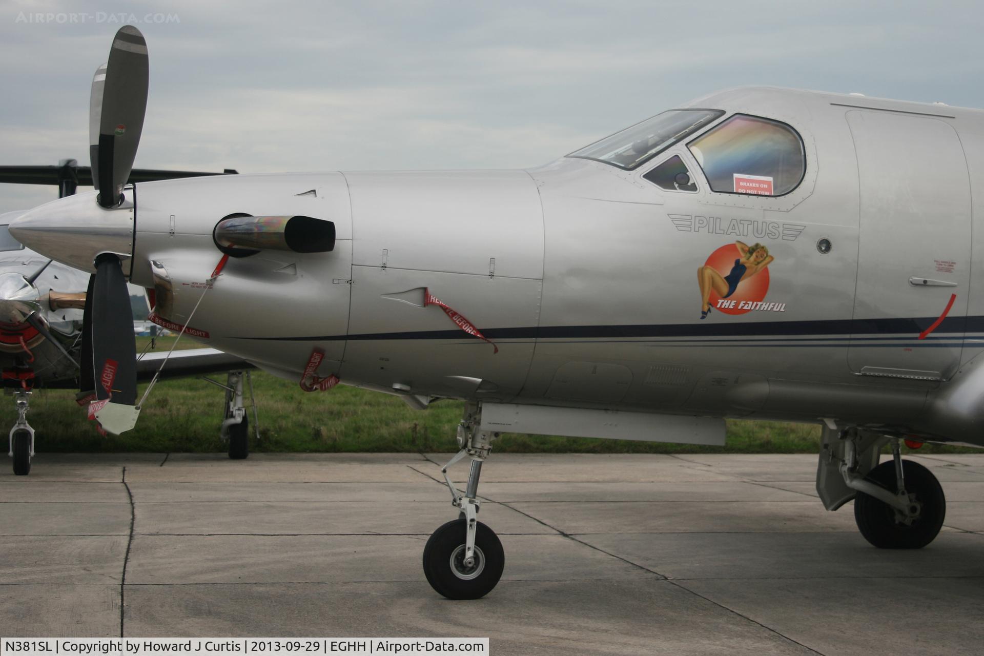 N381SL, 2001 Pilatus PC-12/45 C/N 381, Close up of the nose with 'the Faithful' artwork.