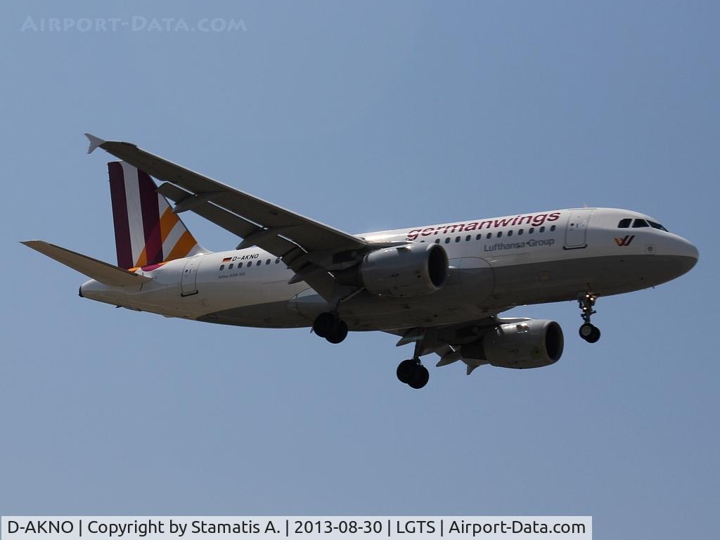 D-AKNO, 1999 Airbus A319-112 C/N 1147, Landing on rwy 34