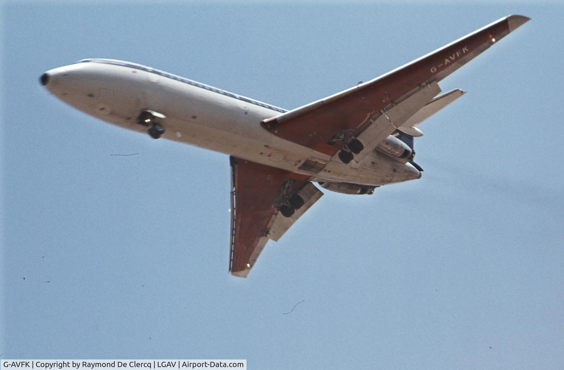 G-AVFK, 1969 Hawker Siddeley HS-121 Trident 2E C/N 2150, Landing at Athens in July 1977.