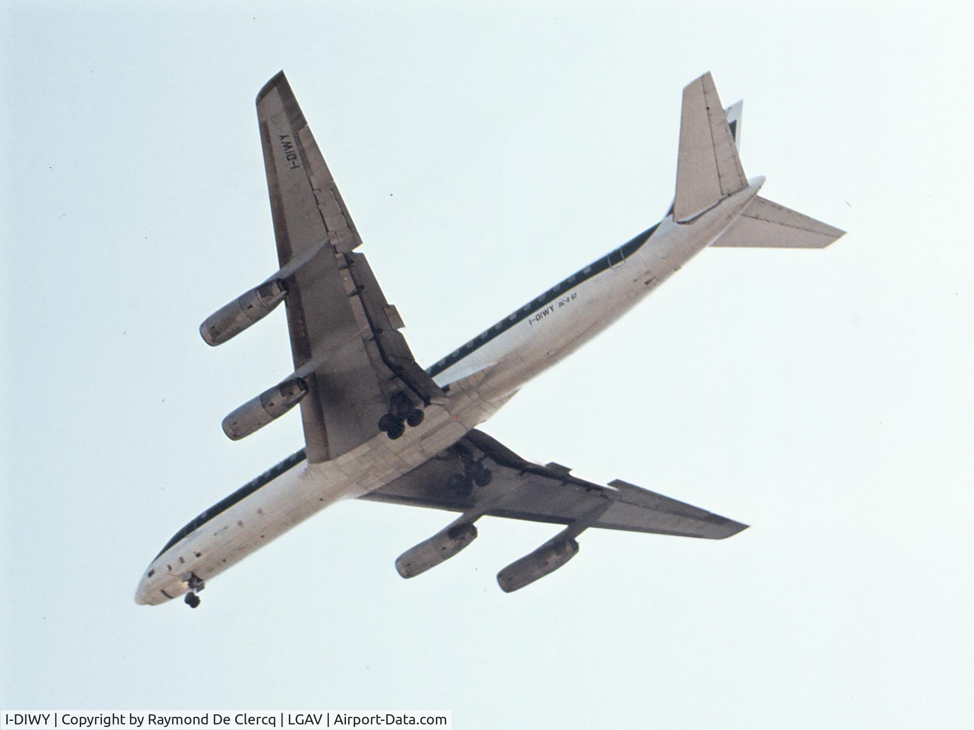 I-DIWY, 1969 Douglas DC-8-62 C/N 46027, Landing at Athens 1977.