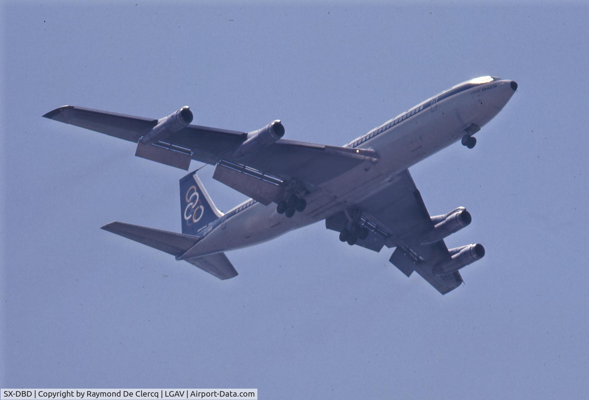 SX-DBD, 1968 Boeing 707-384C C/N 19760, Landing at Athens in July 1977.
