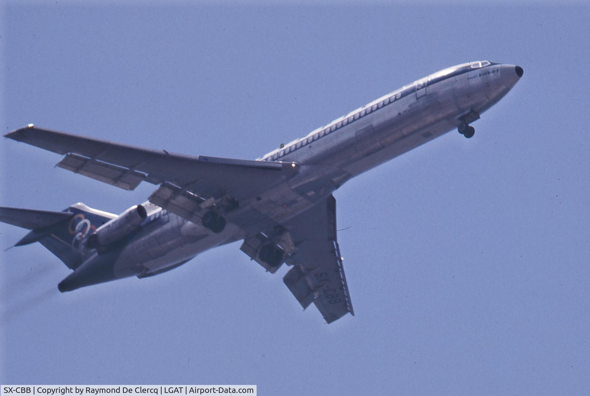 SX-CBB, 1968 Boeing 727-284 C/N 20004, Landing at Athens in July 1977.