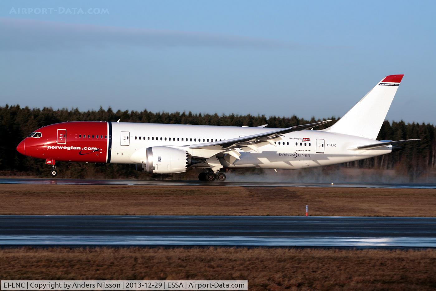 EI-LNC, 2013 Boeing 787-8 Dreamliner C/N 34795, Landing on runway 26. White tail waiting for a portrait of Fridtjof Nansen.