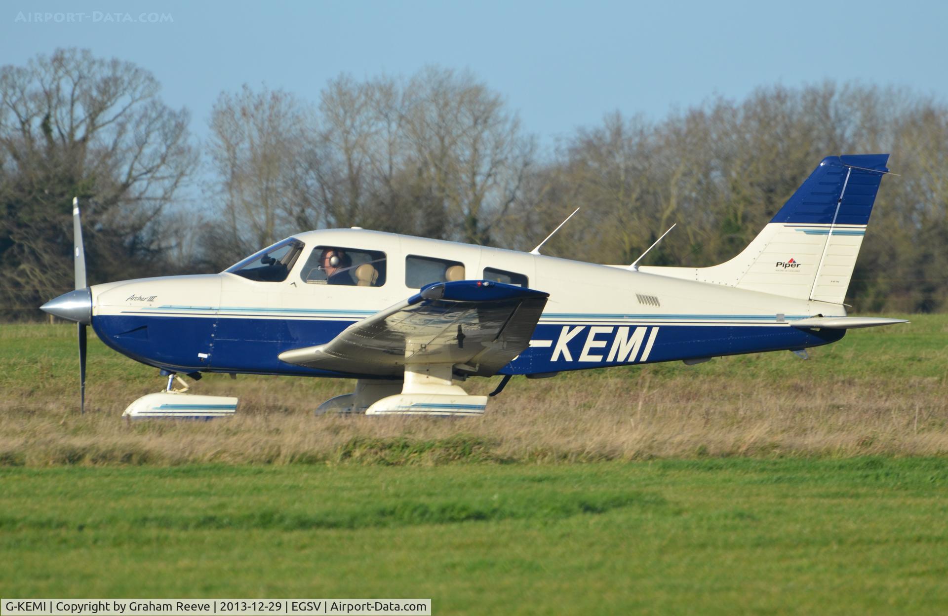 G-KEMI, 1998 Piper PA-28-181 Cherokee Archer III C/N 28-43180, Just landed.