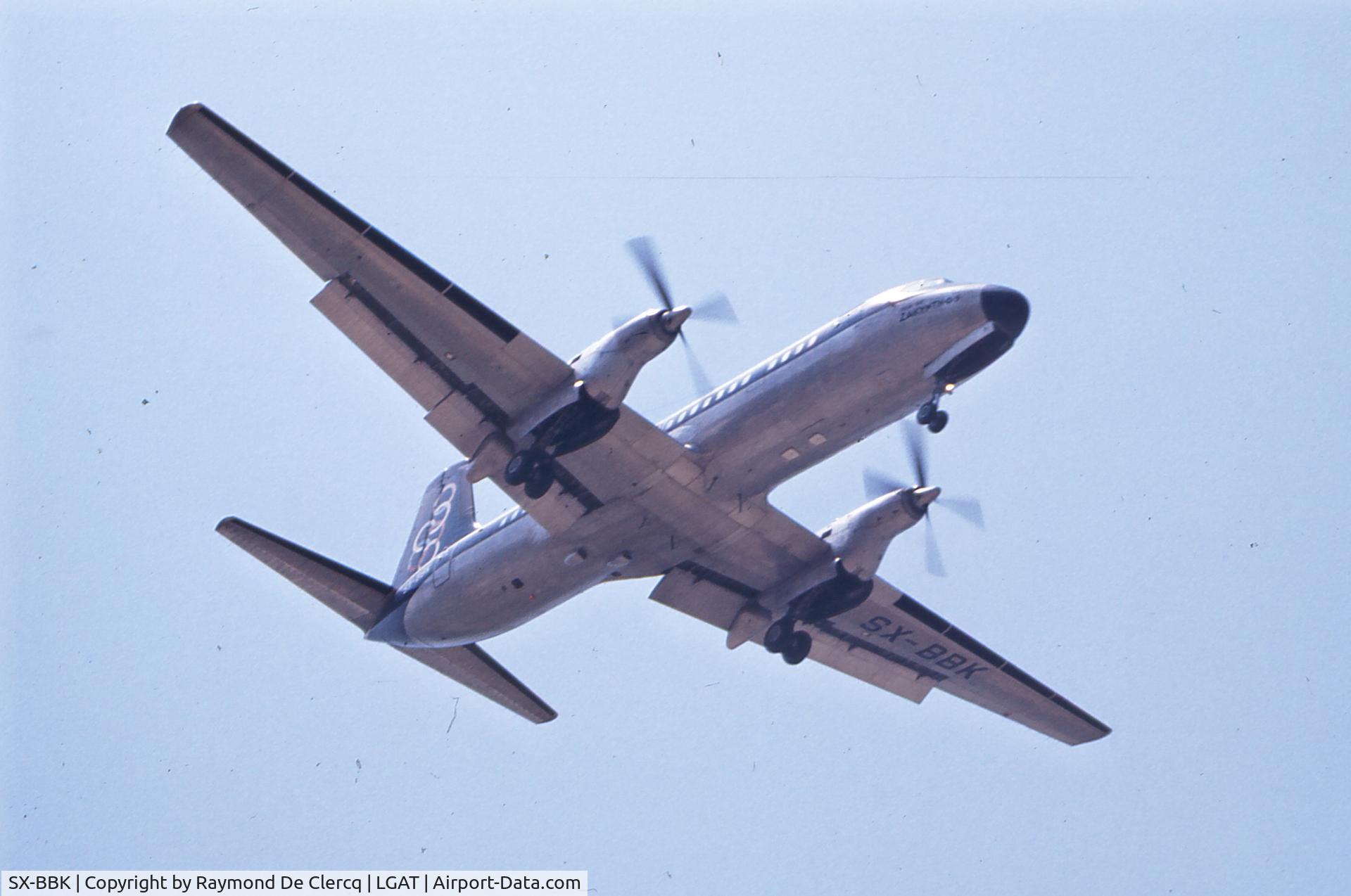 SX-BBK, 1970 NAMC YS-11 C/N 2144, Landing at Athens in July 1977.