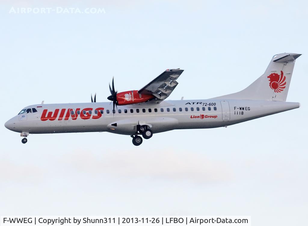 F-WWEG, 2013 ATR 72-600 C/N 1118, C/n 1118 - To be PK-WGL