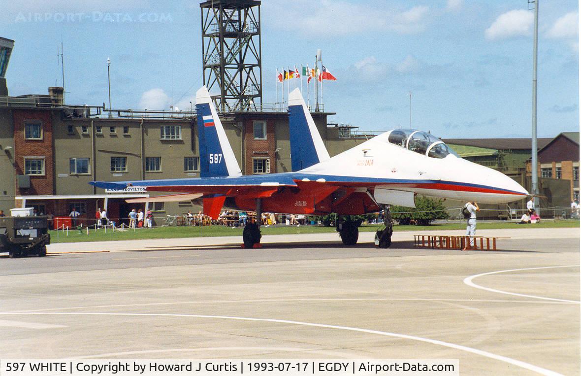 597 WHITE, Sukhoi Su-30LL Flanker C/N 79371010102, At the air show.