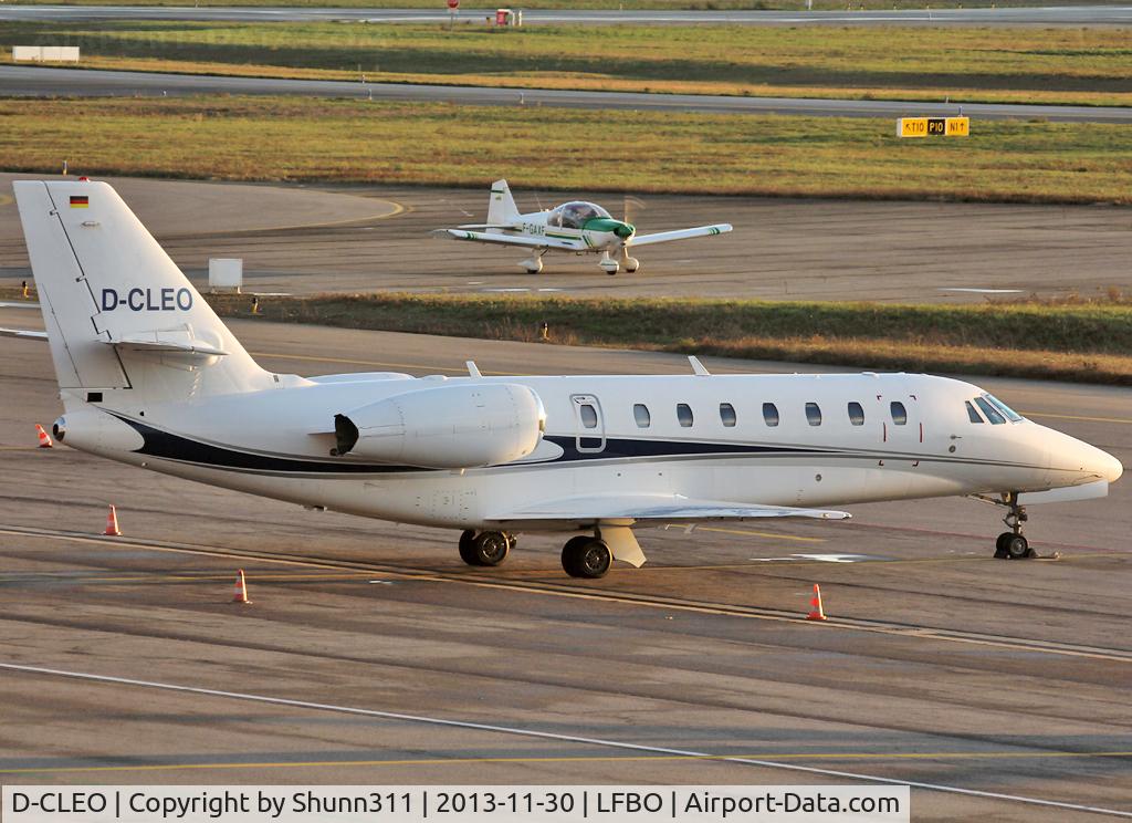 D-CLEO, 2007 Cessna 680 Citation Sovereign C/N 680-0178, Parked at the General Aviation area... Used by Mylène Farmer for his 3 days concerts à Toulouse...