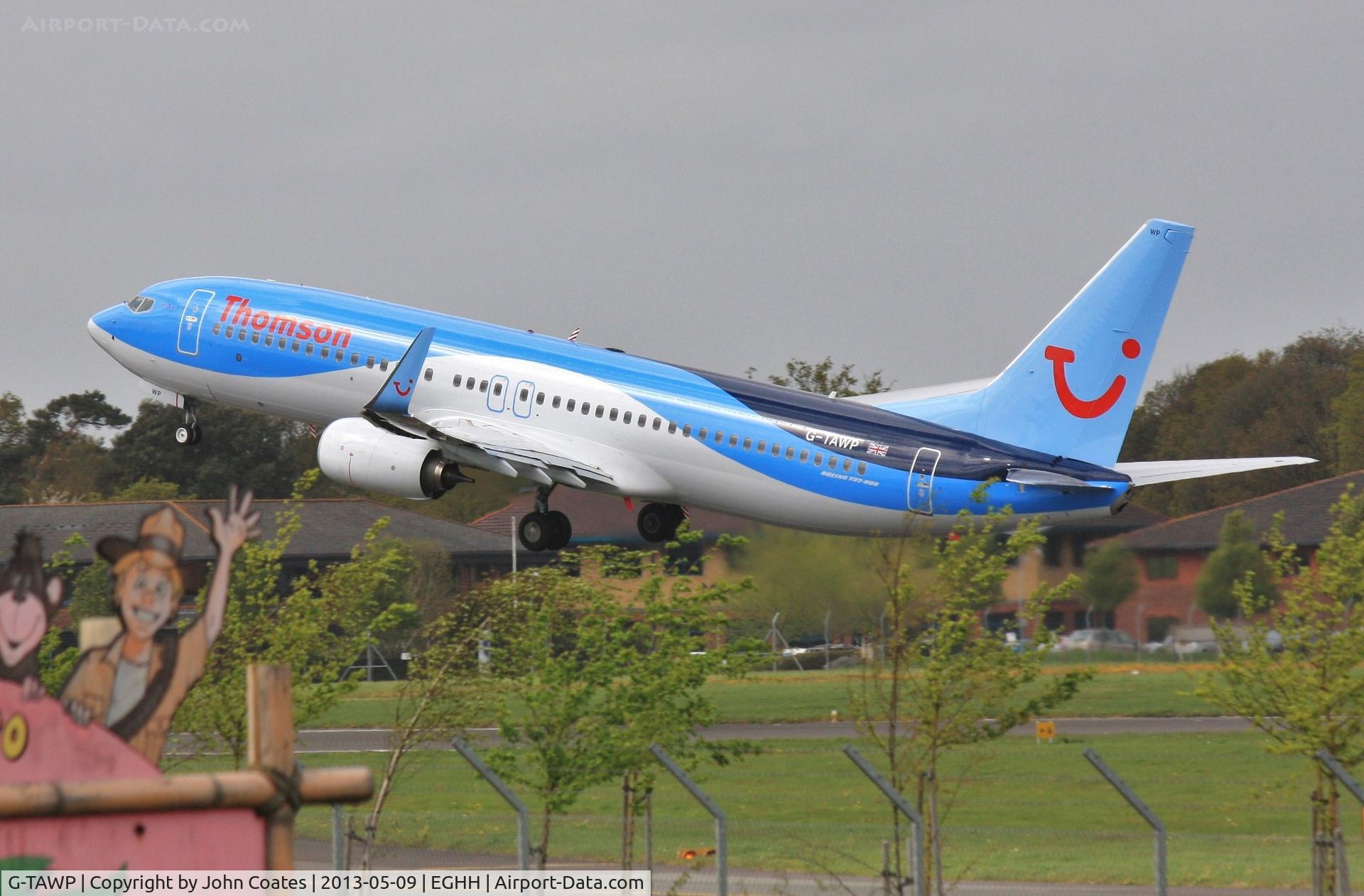 G-TAWP, 2013 Boeing 737-8K5 C/N 37257, The Wonderland folk say Bye Bye