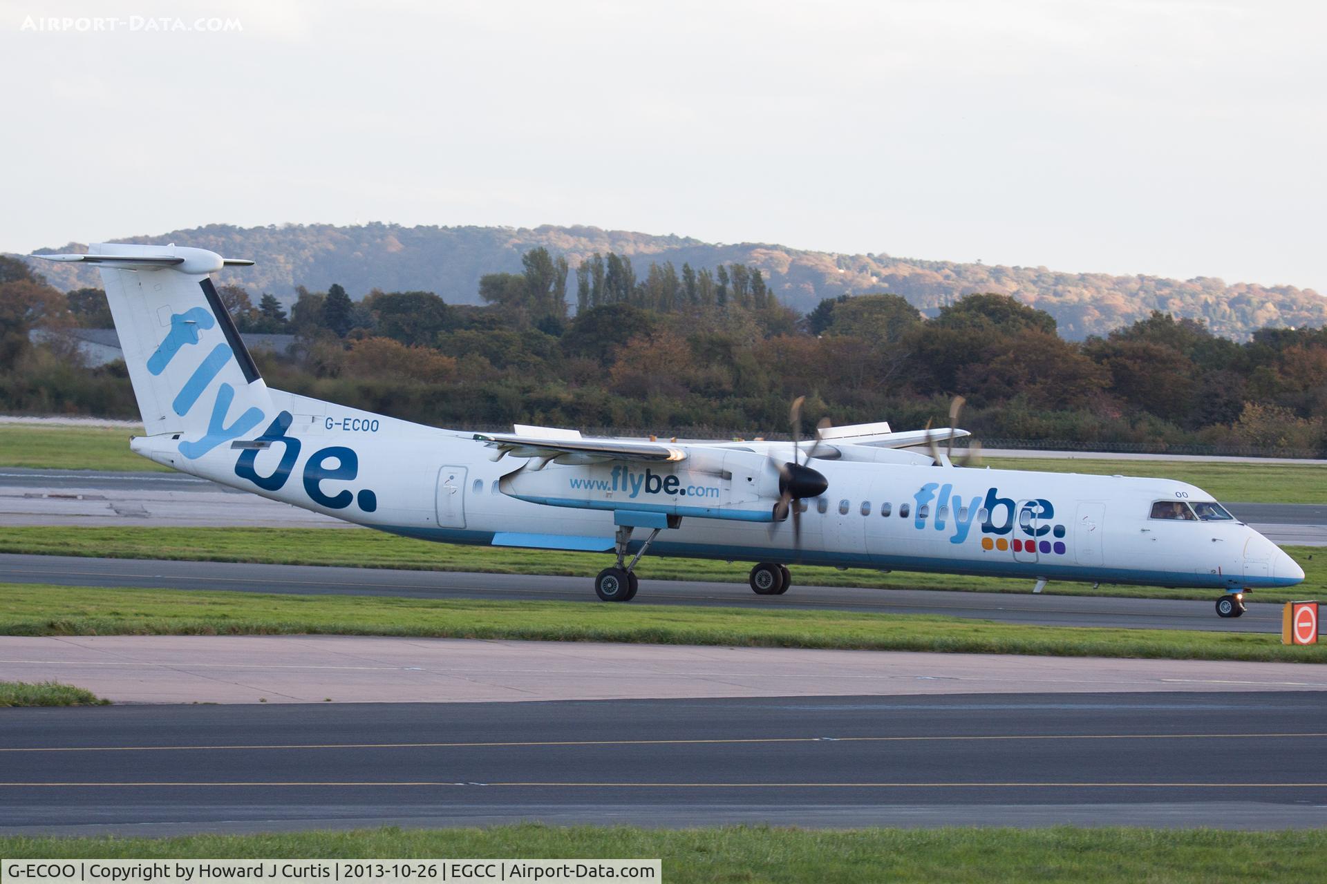 G-ECOO, 2009 De Havilland Canada DHC-8-402Q Dash 8 C/N 4237, flyBe, just landed.
