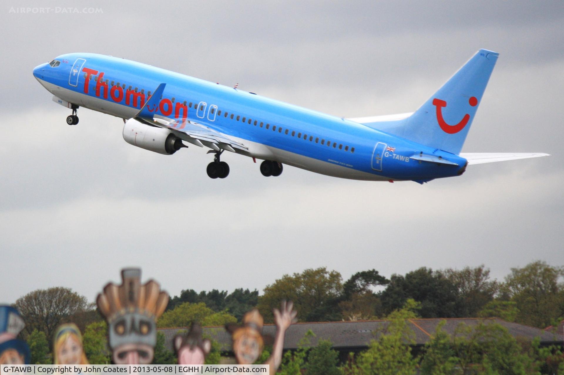 G-TAWB, 2012 Boeing 737-8K5 C/N 37242, The Wonderland folk say Goodbye