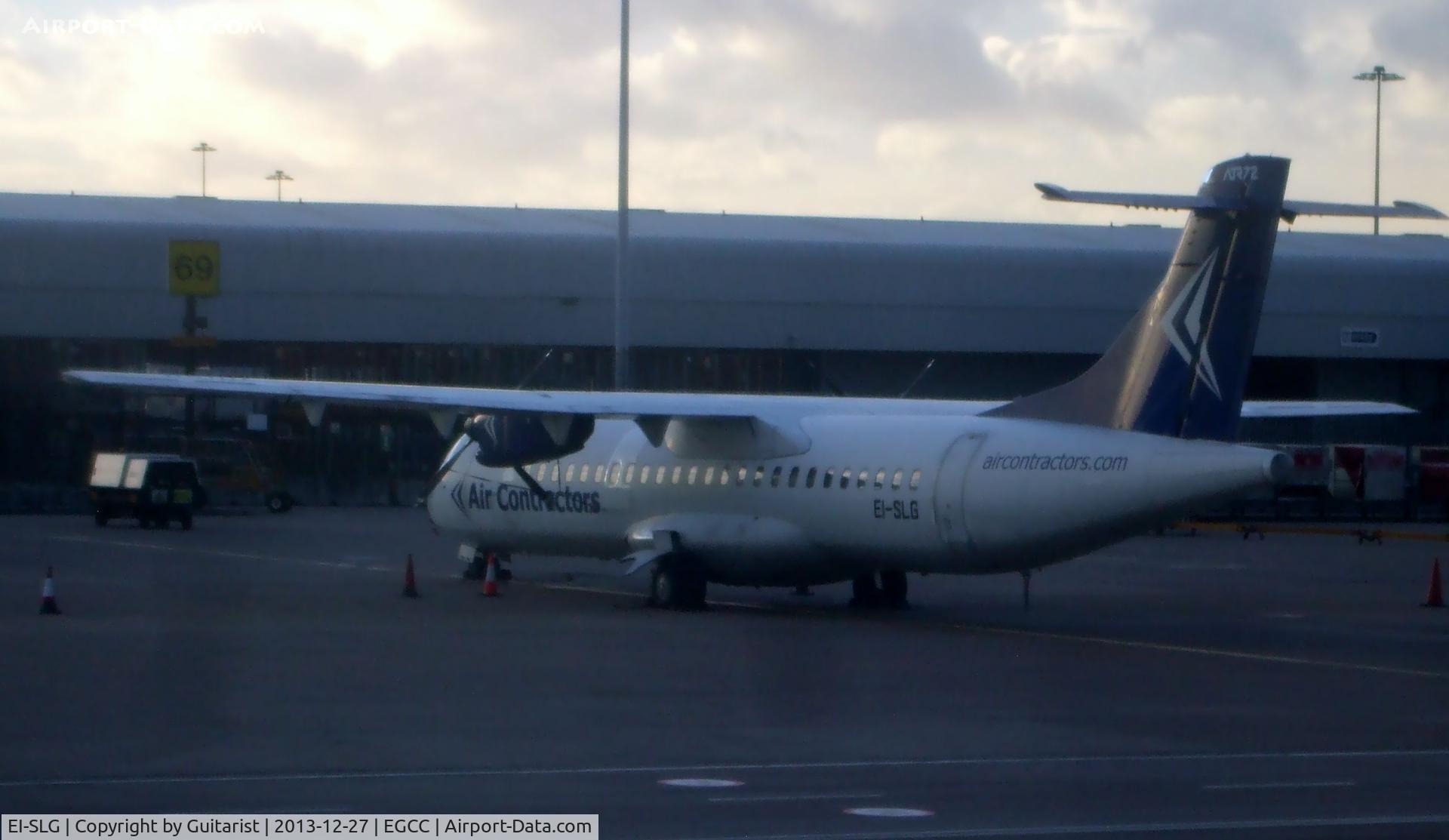 EI-SLG, 1990 ATR 72-202 C/N 183, Parked up at Manchester