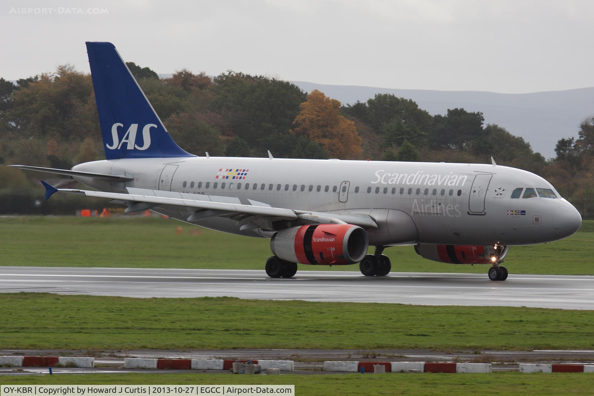 OY-KBR, 2007 Airbus A319-132 C/N 3231, SAS, just landed.