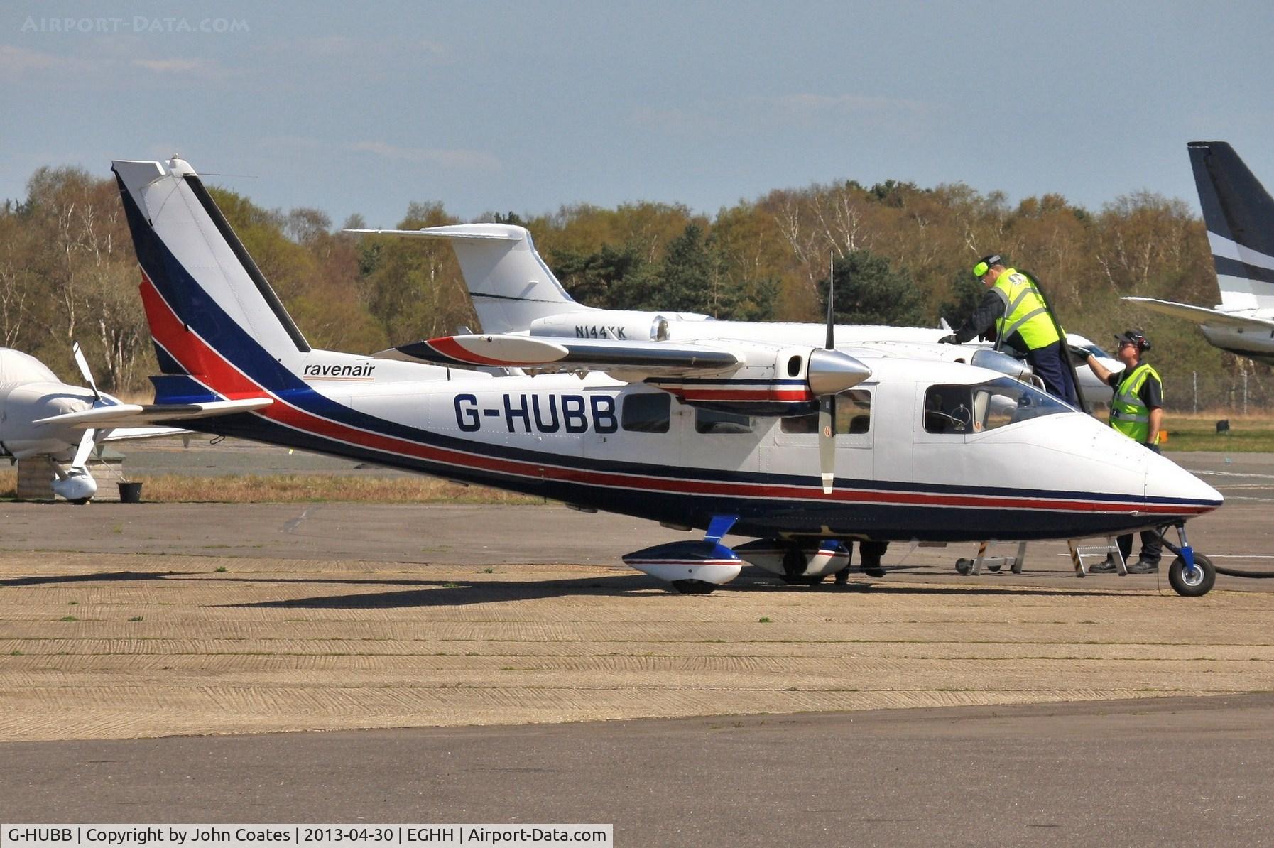 G-HUBB, 1979 Partenavia P-68B Victor C/N 194, Being fuelled at BHL