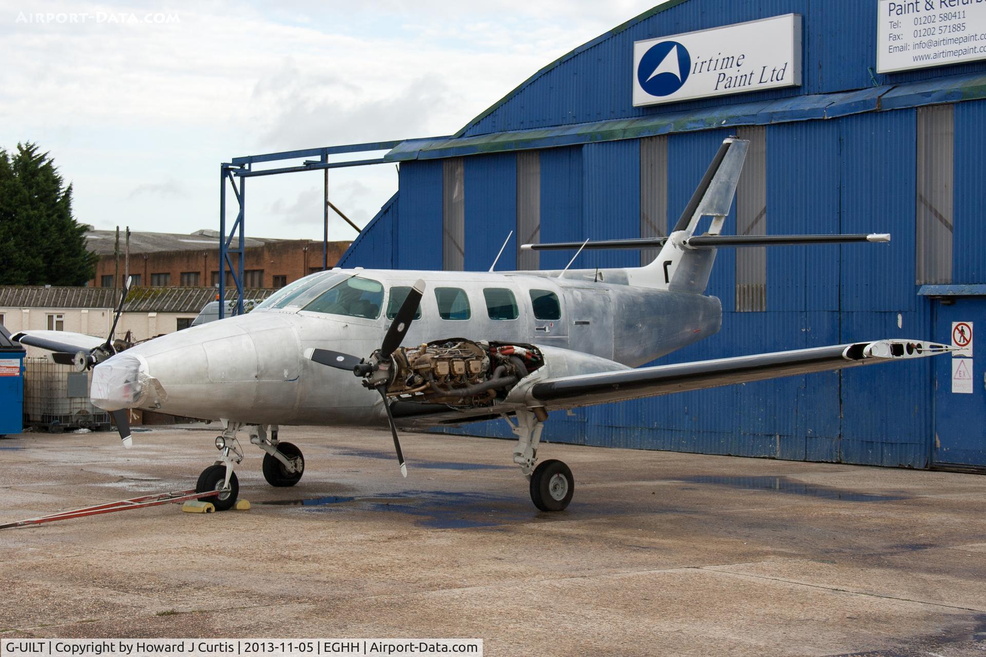G-UILT, 1984 Cessna T303 Crusader C/N T303-00280, Awaiting a new coat of paint.