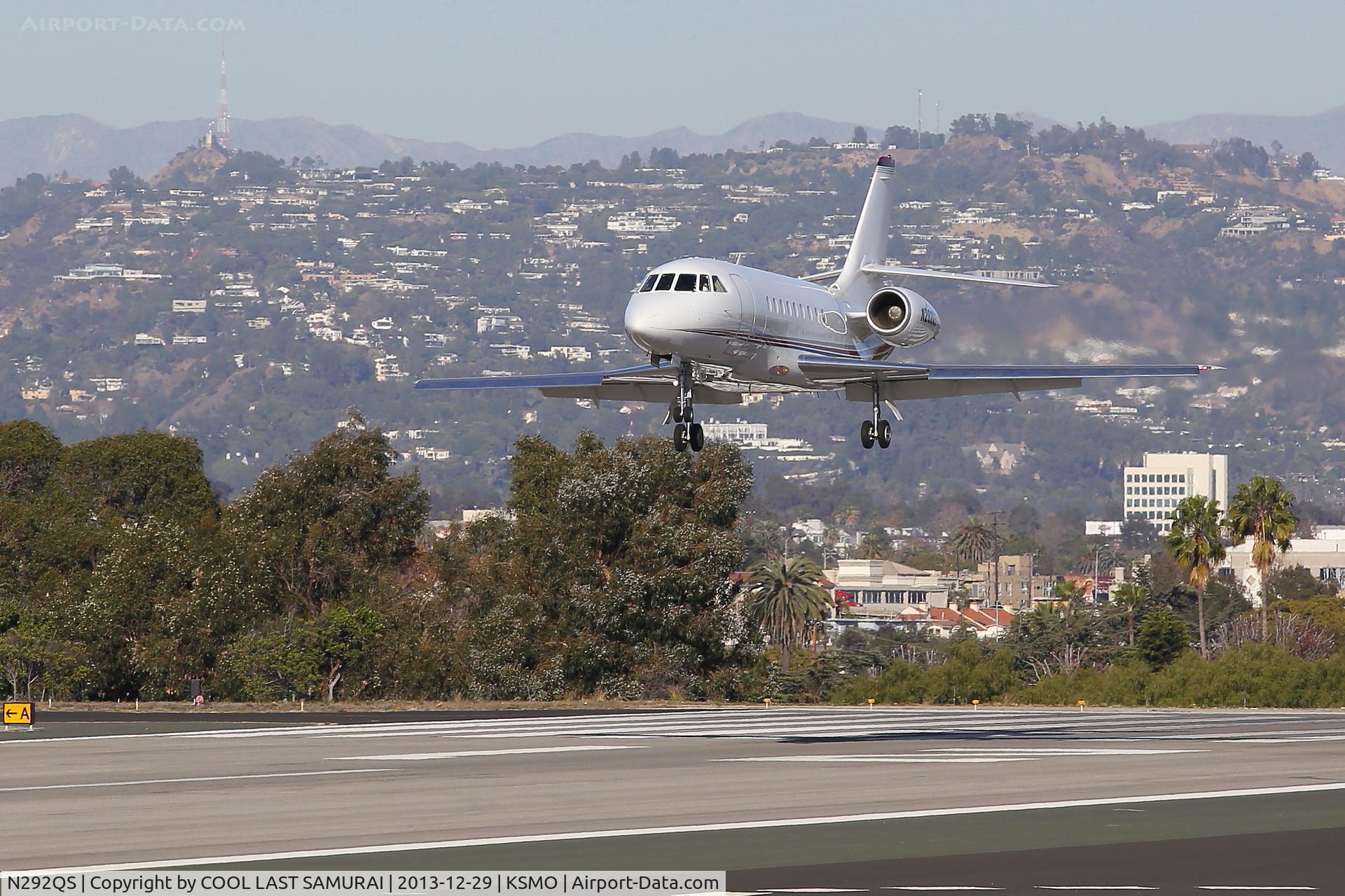 N292QS, 1999 Dassault Falcon 2000 C/N 93, Falcon2000/EJA292 landing SMO Rwy21