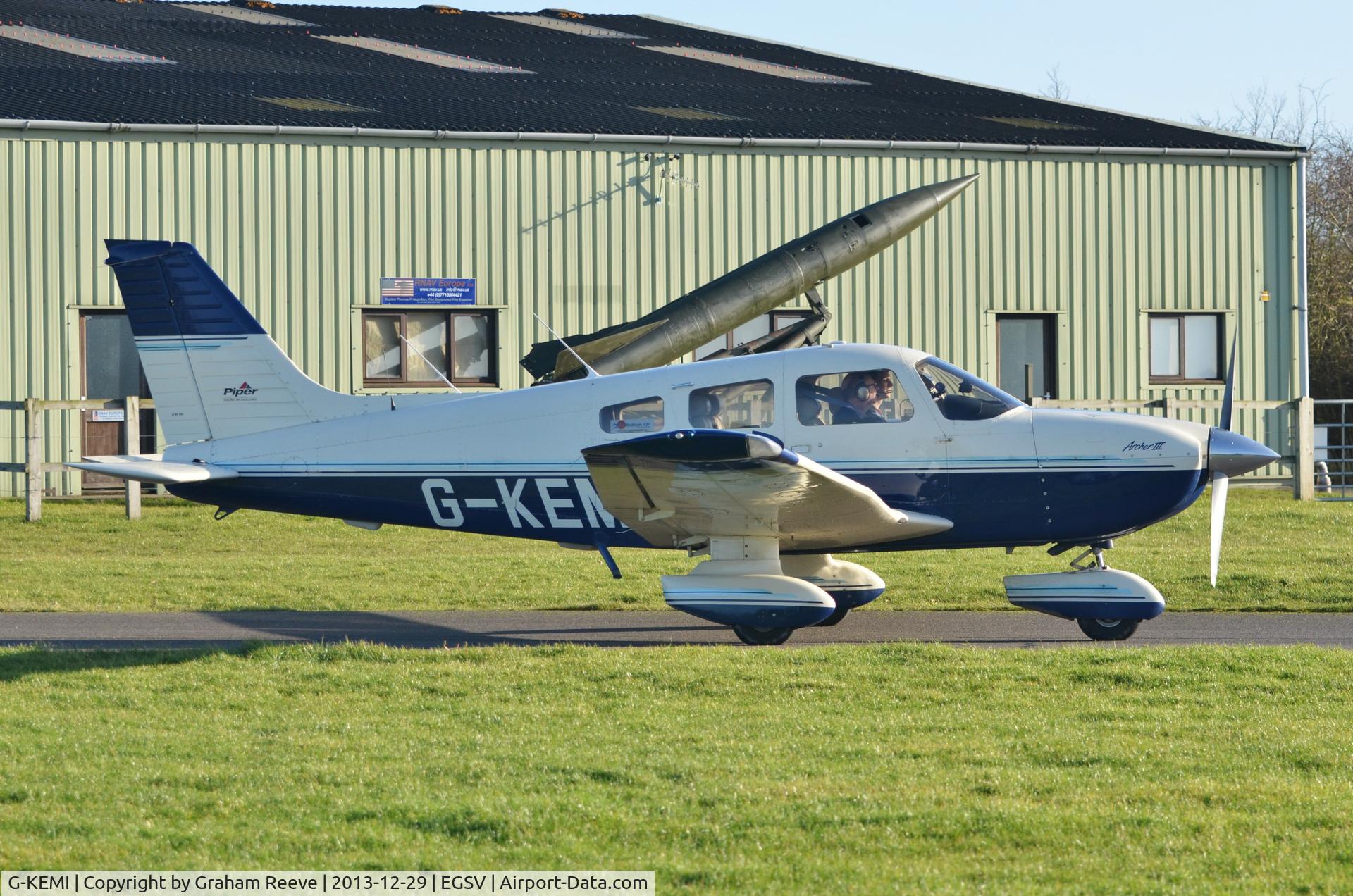 G-KEMI, 1998 Piper PA-28-181 Cherokee Archer III C/N 28-43180, Just landed.
