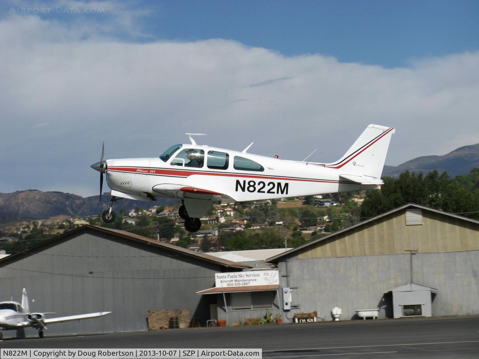 N822M, 1967 Beech 35-C33A Debonair C/N CE-138, 1967 Beech 35-C33A DEBONAIR, Continental IO-520-B 285 Hp, max speed 208 mph, takeoff climb Rwy 22