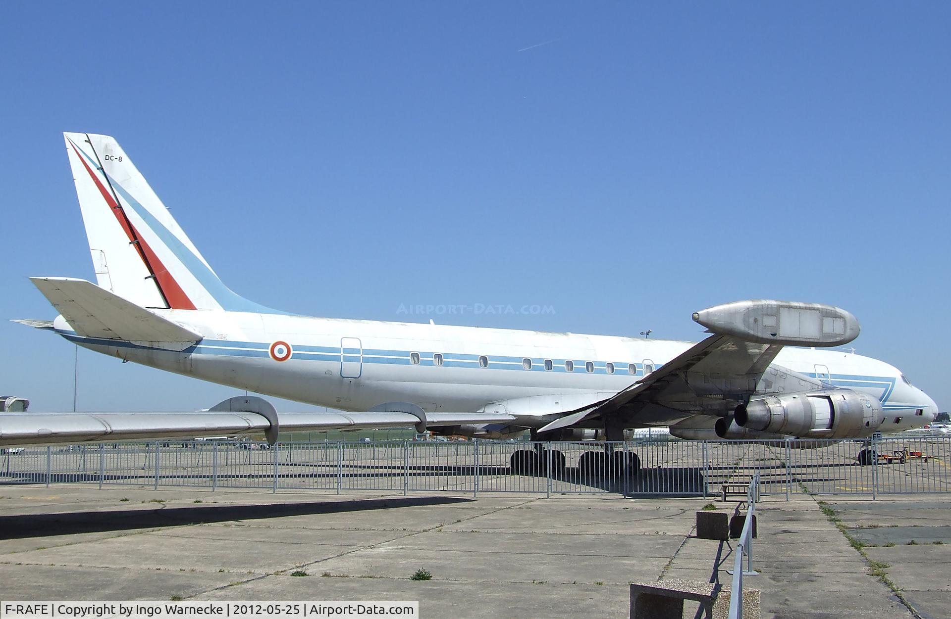 F-RAFE, 1961 Douglas DC-8-33 (DC-8-53) Sarigue C/N 45570, Douglas DC-8-33 SARIGuE (Système Aéroporté de Recueil d’Information de Guerre Electronique) at the Musee de l'Air, Paris/Le Bourget