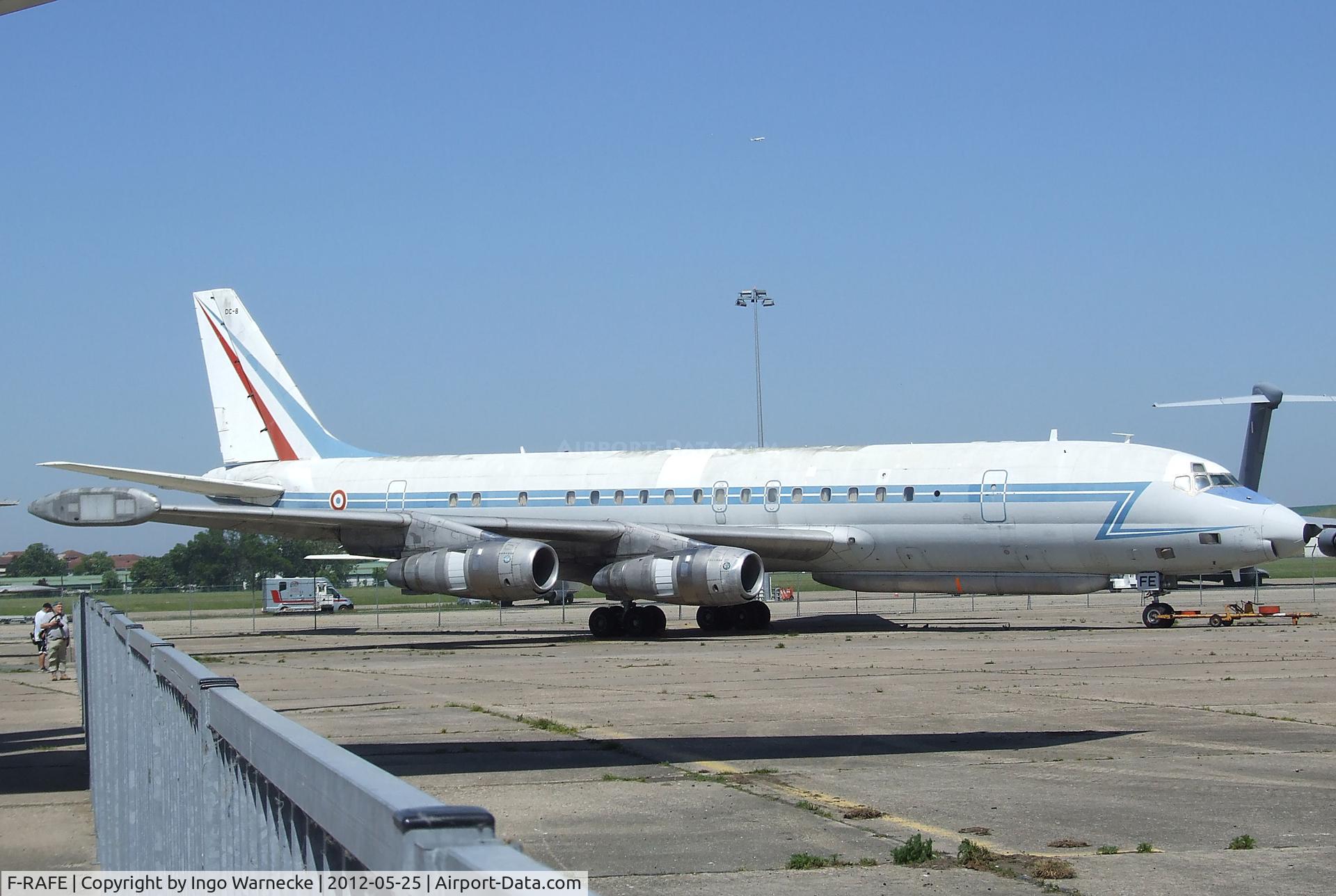 F-RAFE, 1961 Douglas DC-8-33 (DC-8-53) Sarigue C/N 45570, Douglas DC-8-33 SARIGuE (Système Aéroporté de Recueil d’Information de Guerre Electronique) at the Musee de l'Air, Paris/Le Bourget