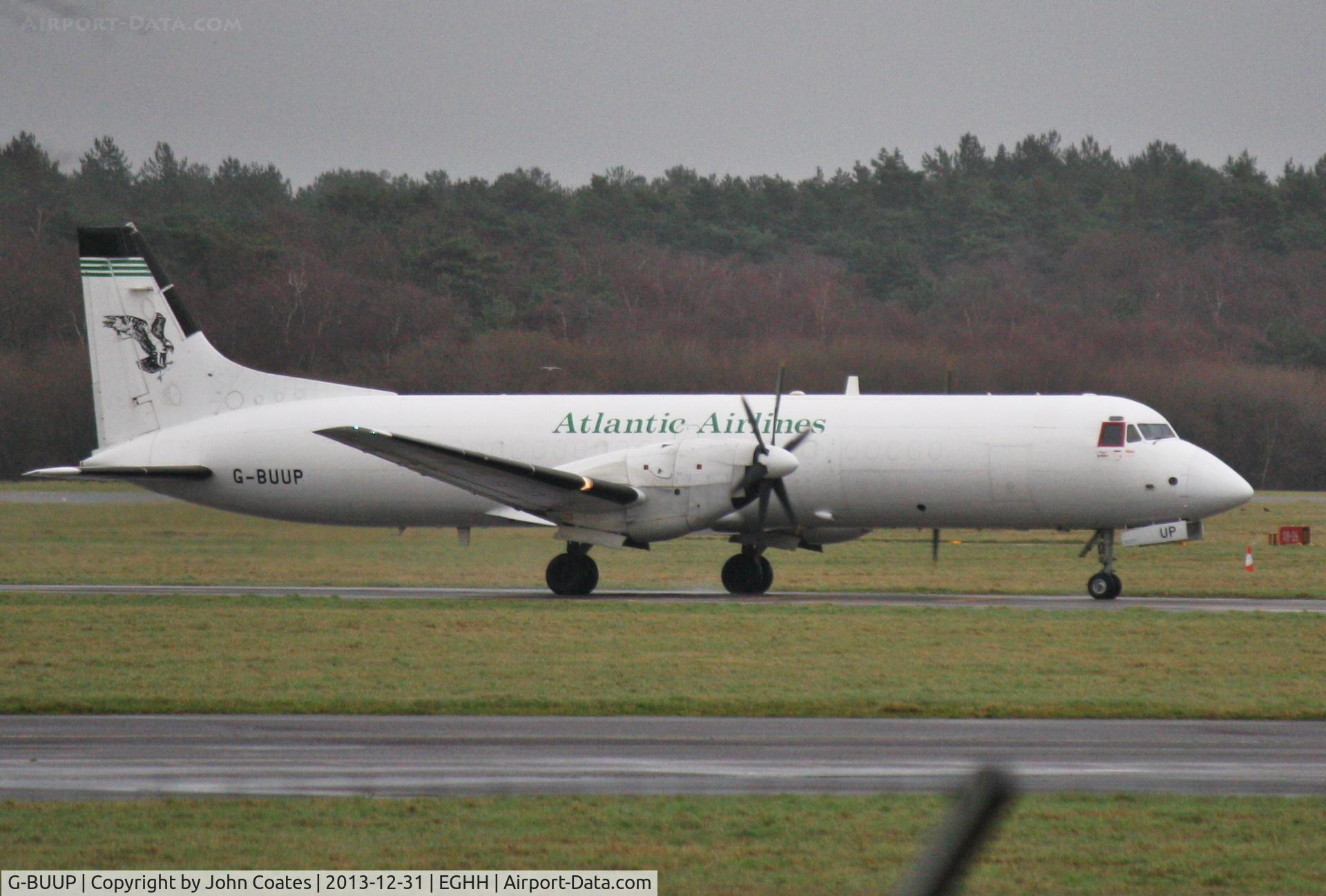 G-BUUP, 1988 British Aerospace ATP C/N 2008, Taxiing to apron on arrival