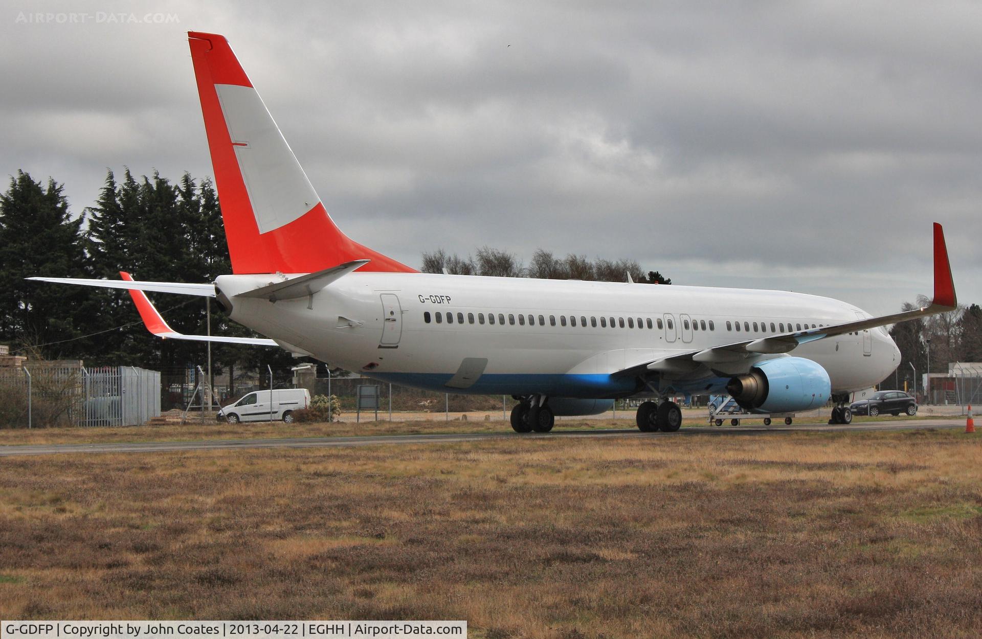 G-GDFP, 1998 Boeing 737-8Z9 C/N 28177, Arriving at the paintshop for repaint to Jet 2 livery.