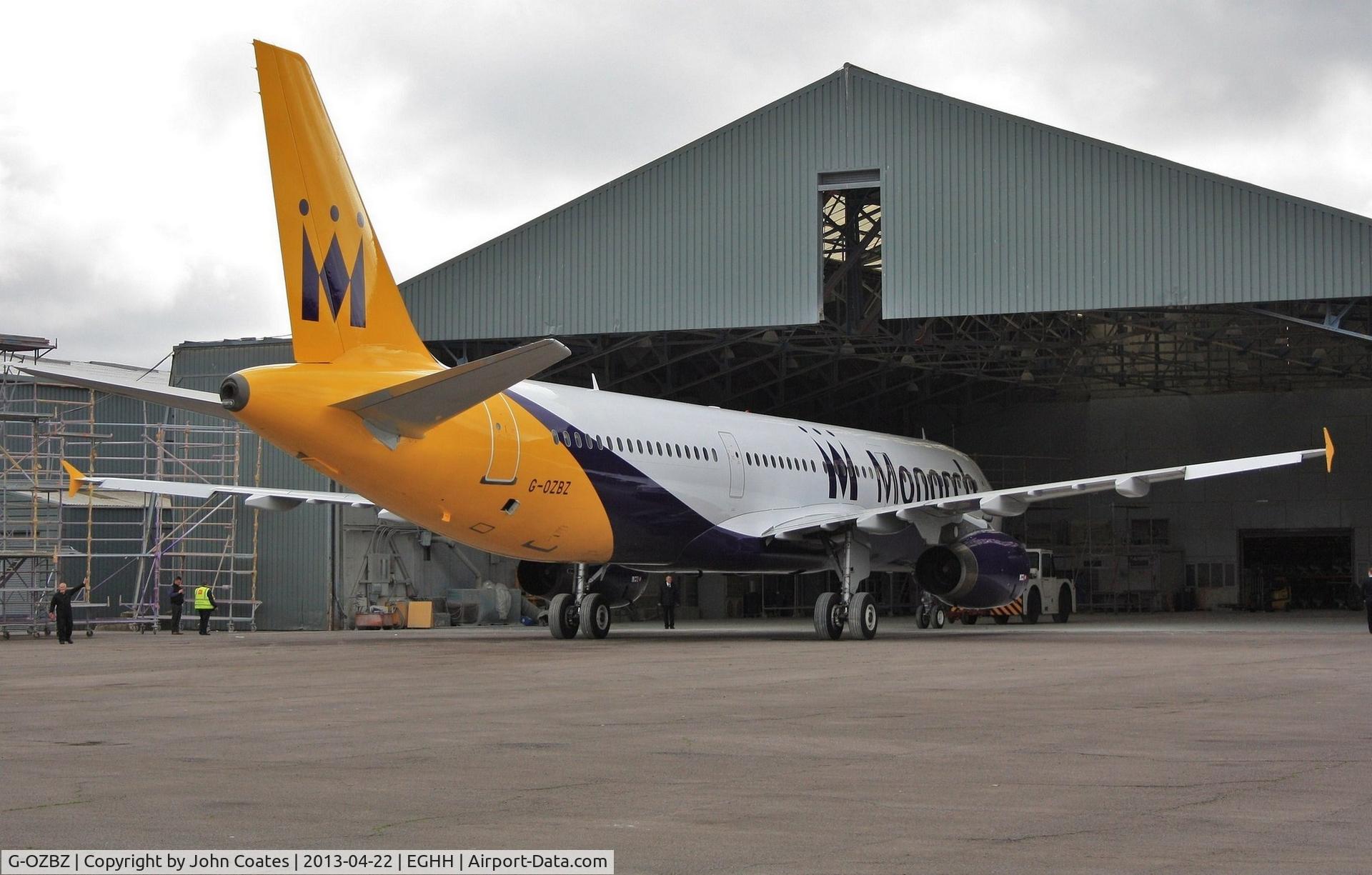 G-OZBZ, 2001 Airbus A321-231 C/N 1421, Exiting paintshop after spray into latest livery