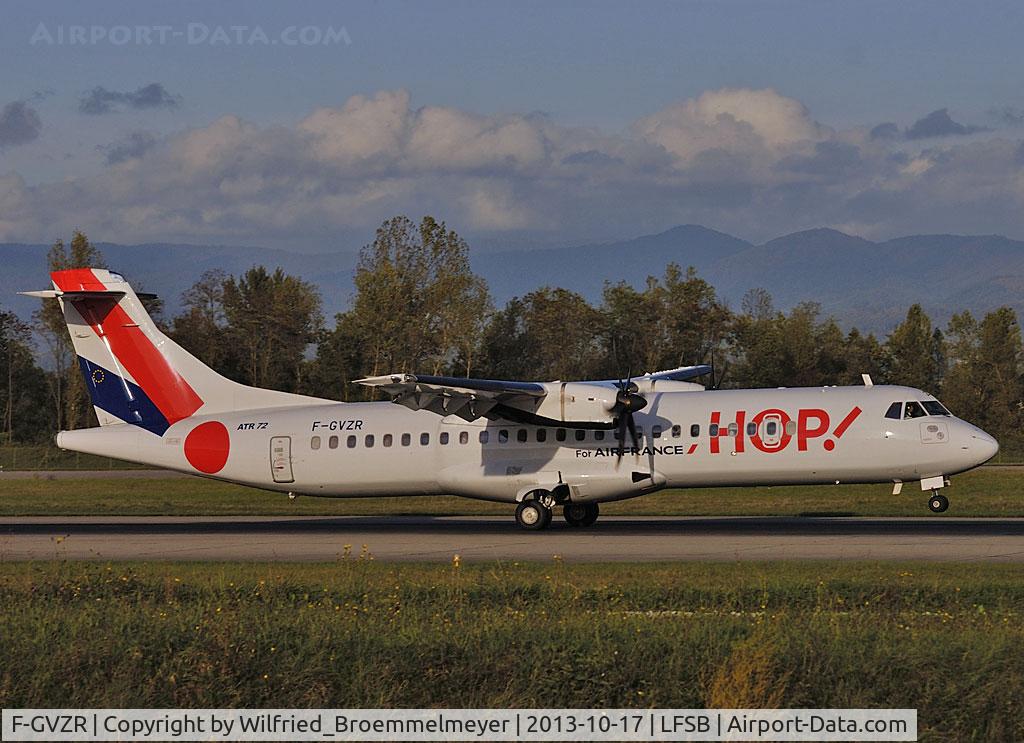 F-GVZR, 1997 ATR 72-212A C/N 498, Landing at Basel-Mulhouse Airport.