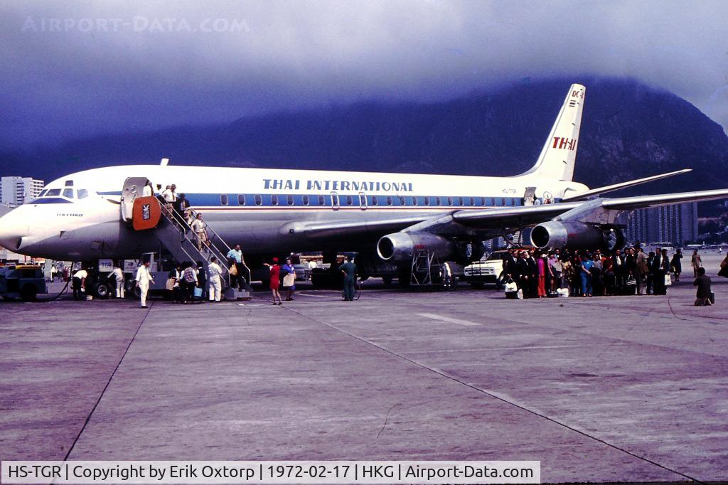 HS-TGR, 1960 Douglas DC-8-33 C/N 45389, HS-TGR in HKG - Kai Tak