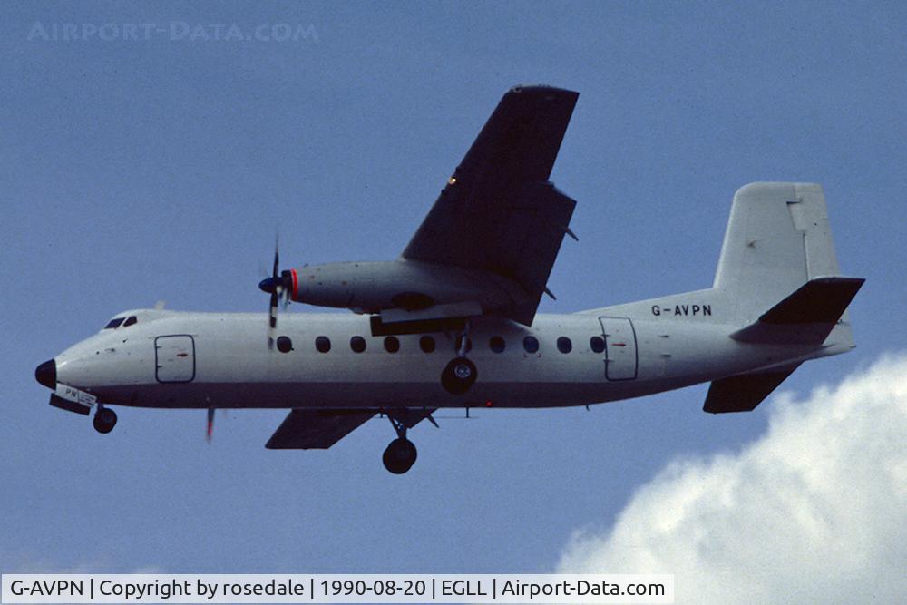 G-AVPN, 1964 Handley Page HPR-7 Herald 213 C/N 176, Landing on runway 27R