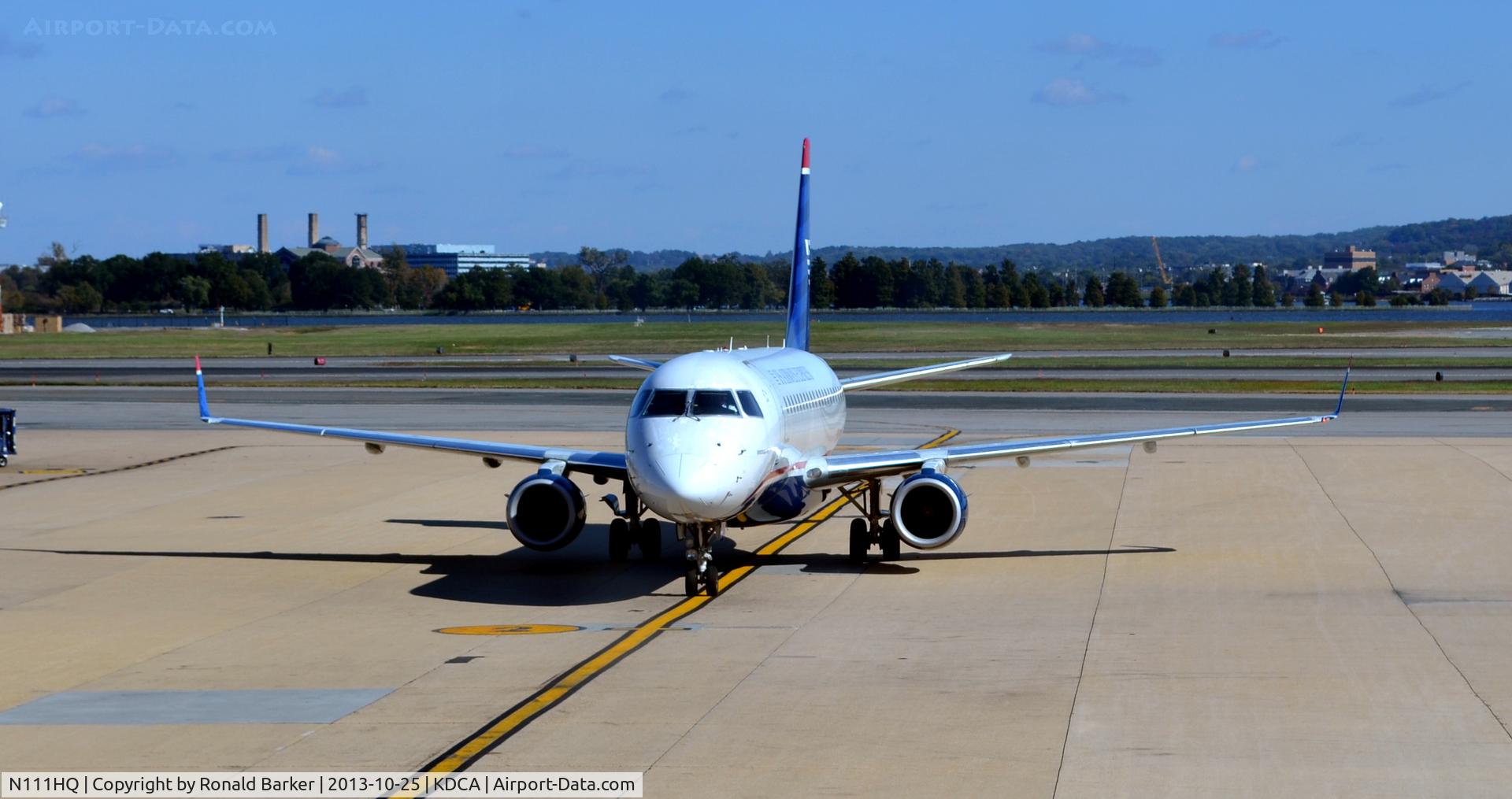 N111HQ, 2007 Embraer 175LR (ERJ-170-200LR) C/N 17000173, Taxi to park DCA