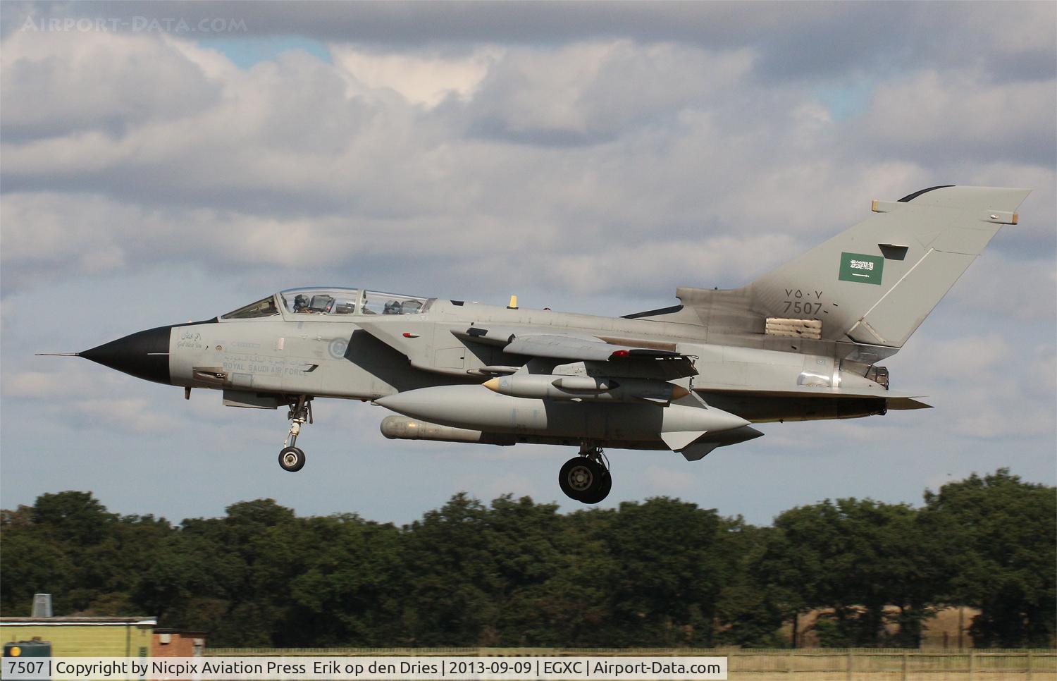 7507, 1997 Panavia Tornado IDS C/N 949/CS044/3490, 7507 seen here upon recovery into RAF Coningsby.