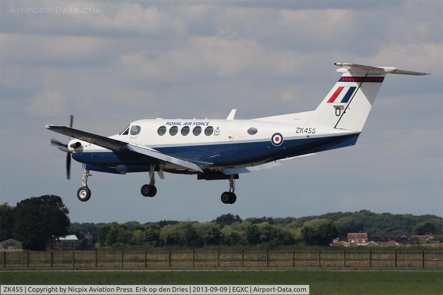 ZK455, 2003 Raytheon B200 King Air C/N BB-1836, ZK455 seen here on practice approach into RAF Coningsby
