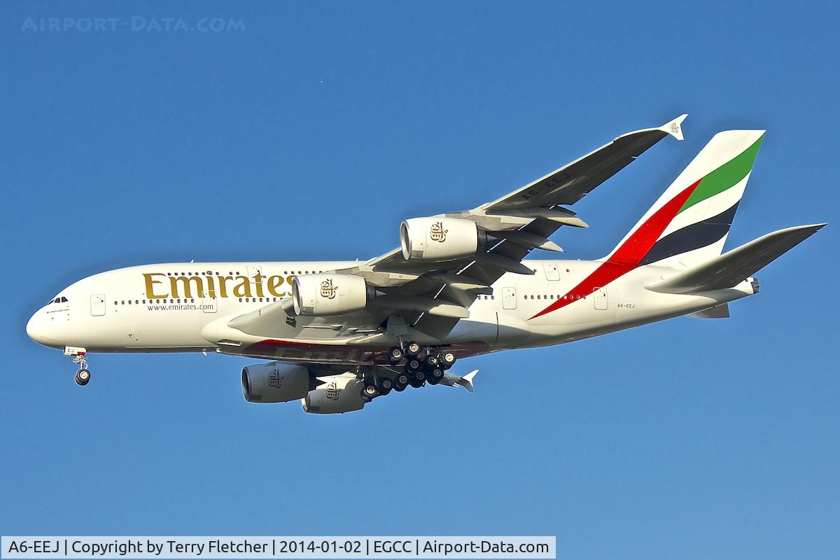 A6-EEJ, 2013 Airbus A380-861 C/N 127, Emirates' 2013 Airbus A380-861, c/n: 127 arriving at Manchester