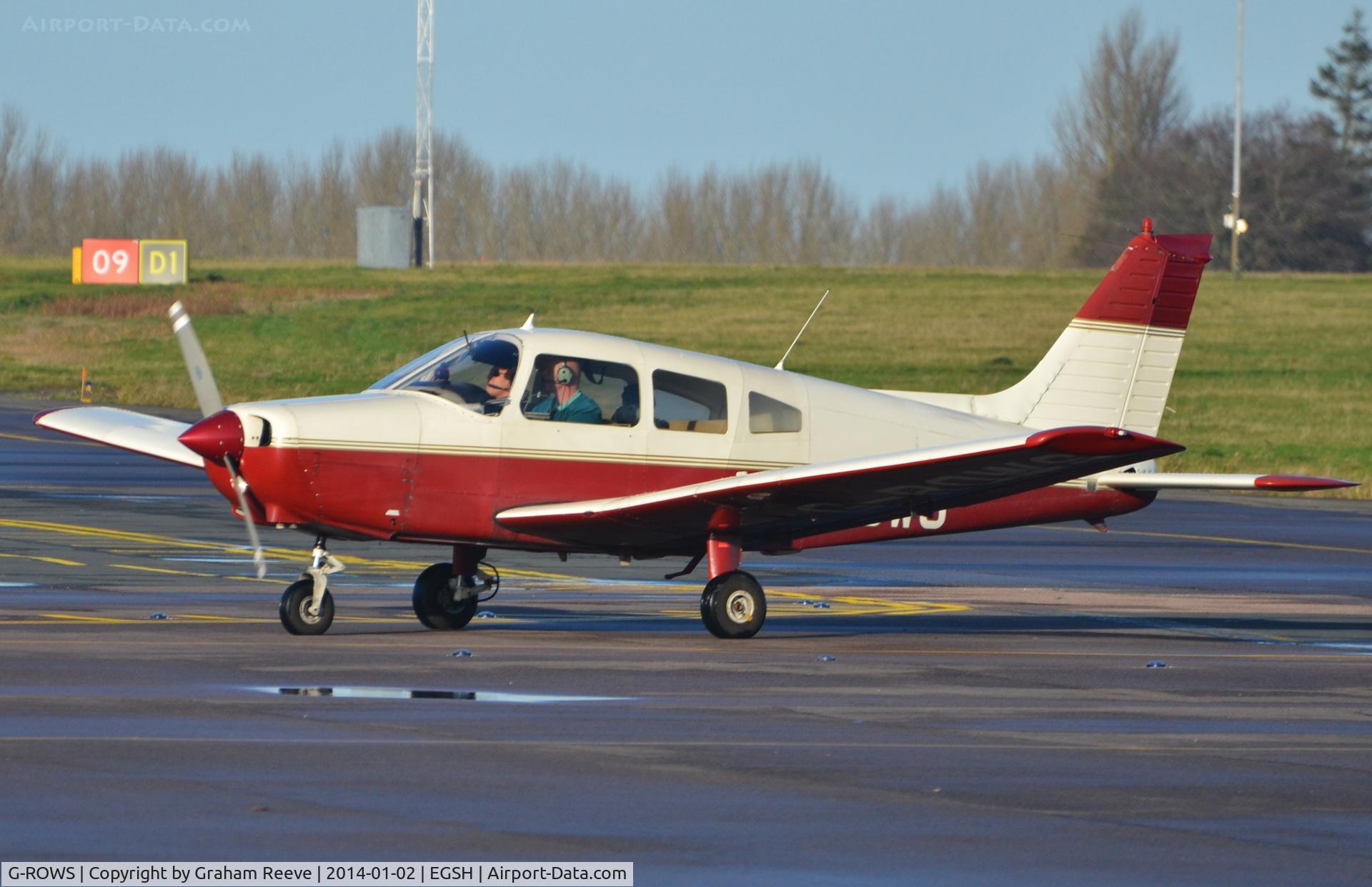 G-ROWS, 1976 Piper PA-28-151 Cherokee Warrior C/N 28-7715296, Just landed.