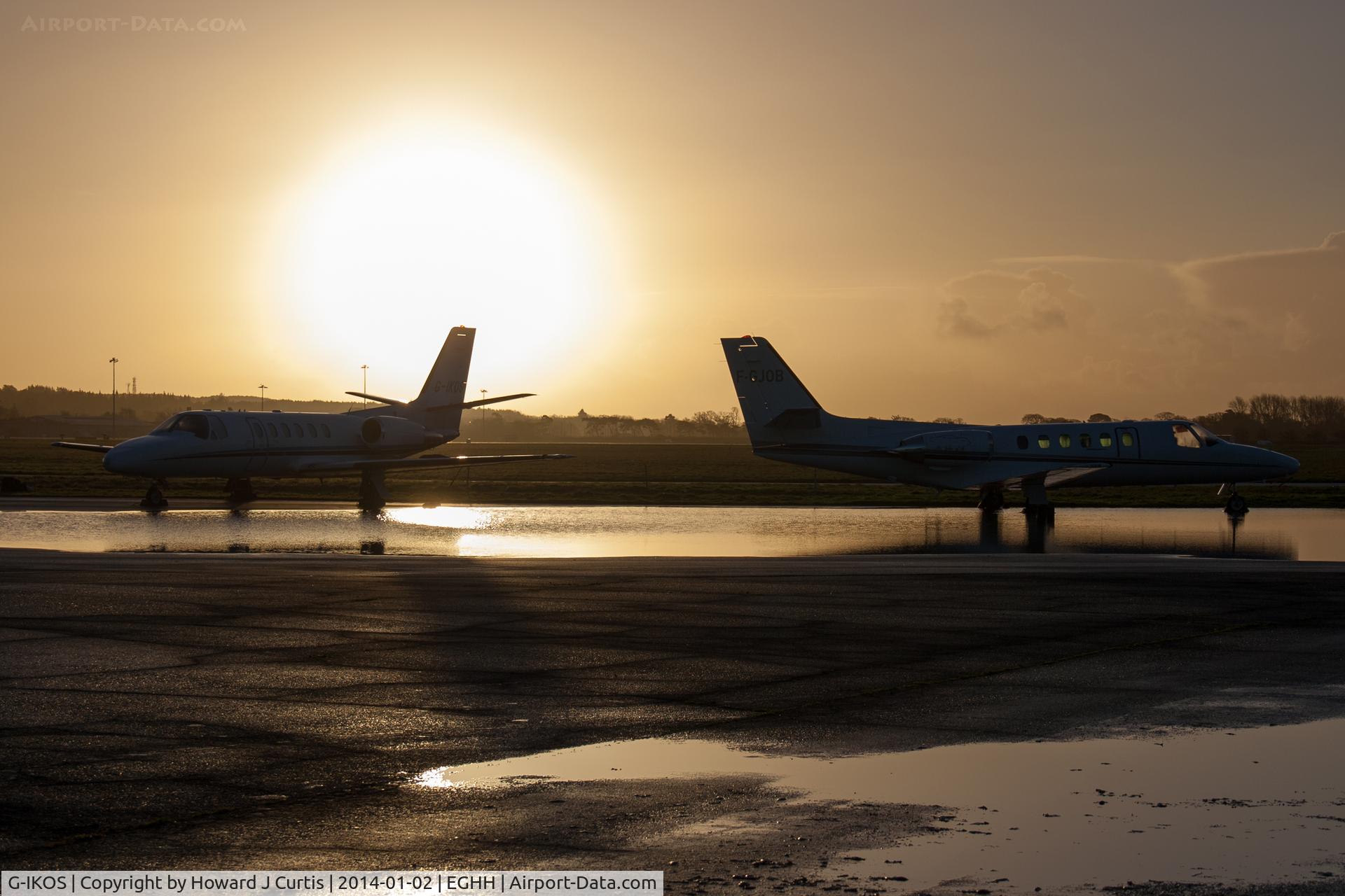 G-IKOS, 2001 Cessna 550 Citation Bravo C/N 550-0957, Along with Citation F-GJOB, caught at sunrise.